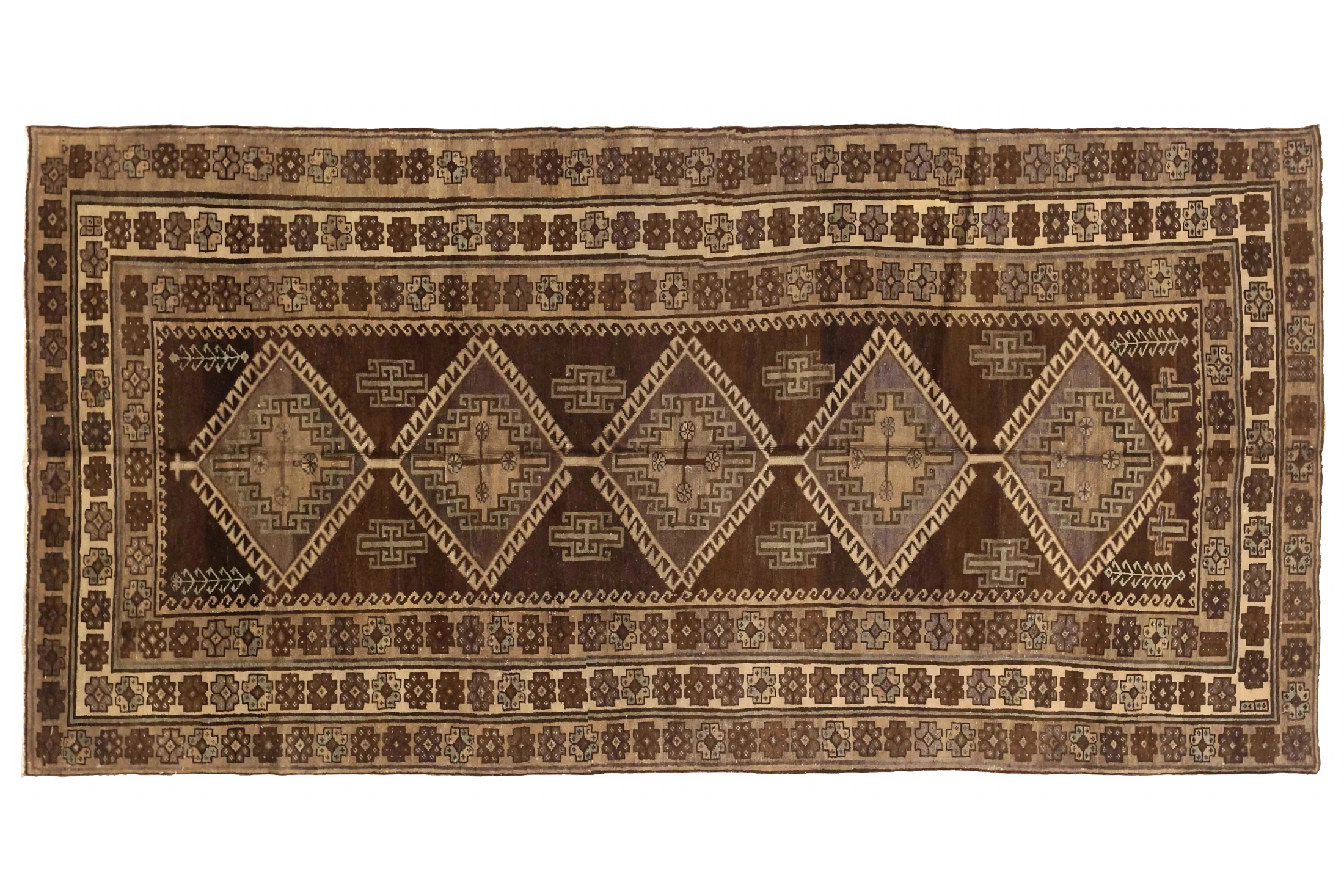 Antique Persian Varamin Traditional Rug 74135