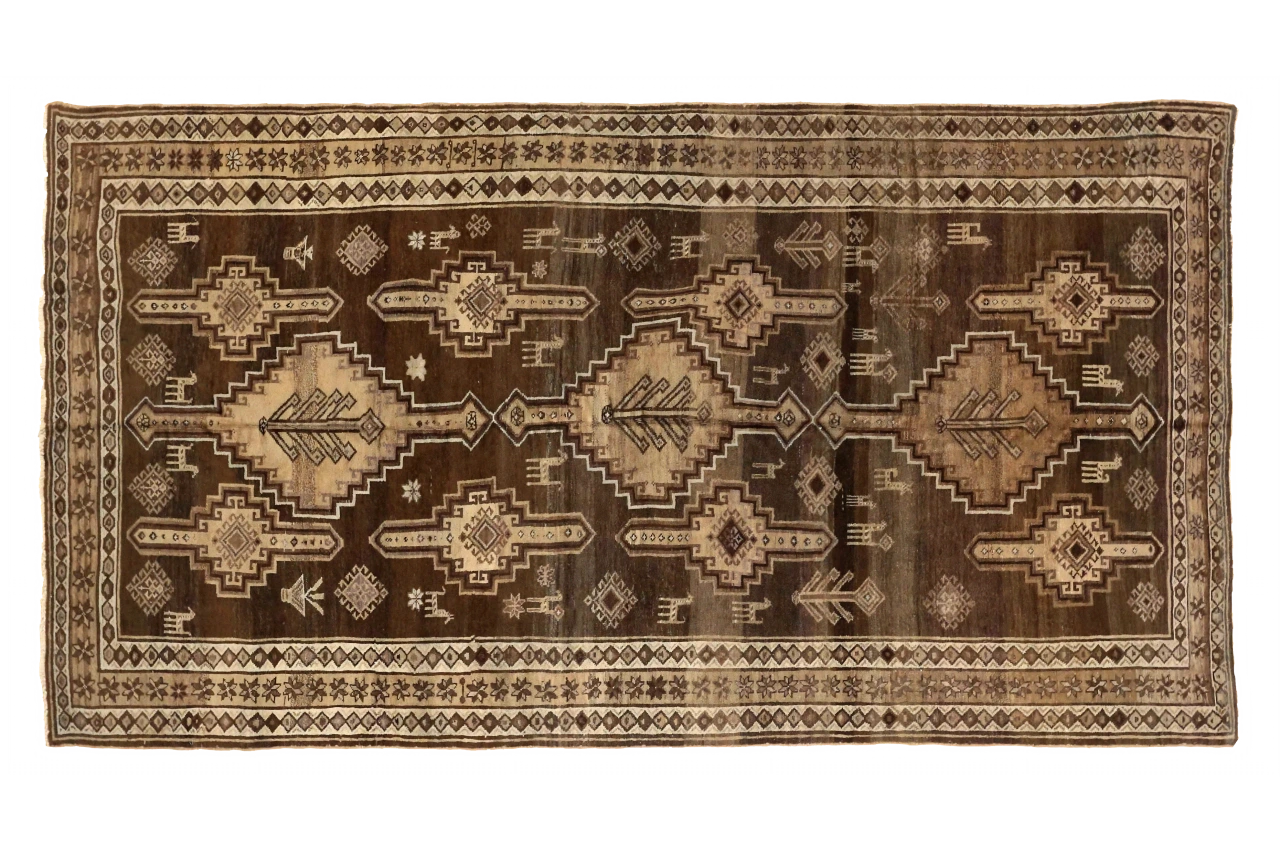 Antique Persian Varamin Traditional Rug 74136