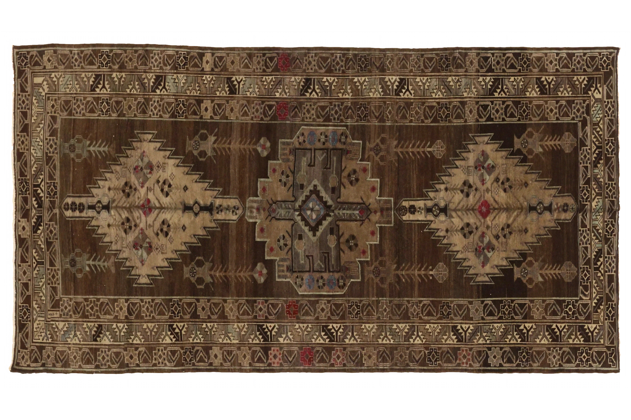Antique Persian Varamin Traditional Rug 74185