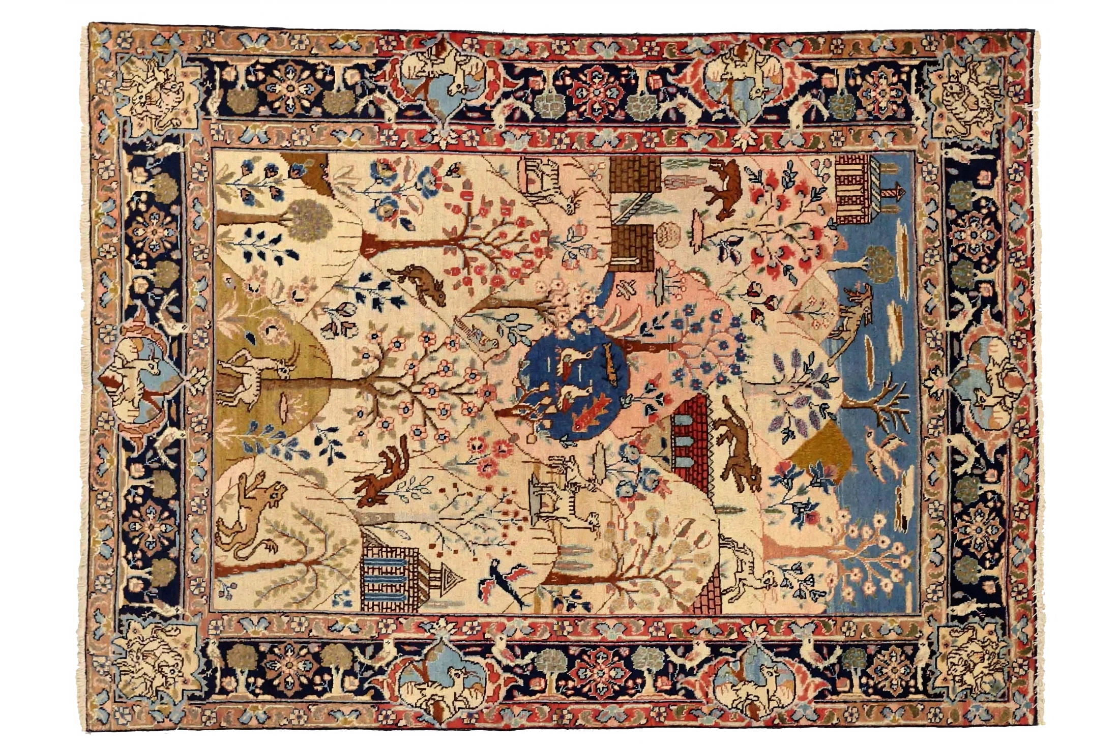 Antique Persian Traditional Rug 75086