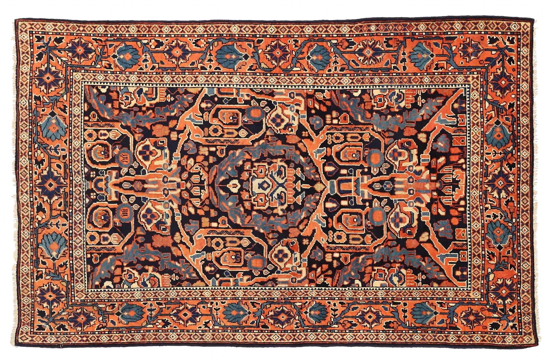 Antique Persian Mahal Traditional Rug 75088