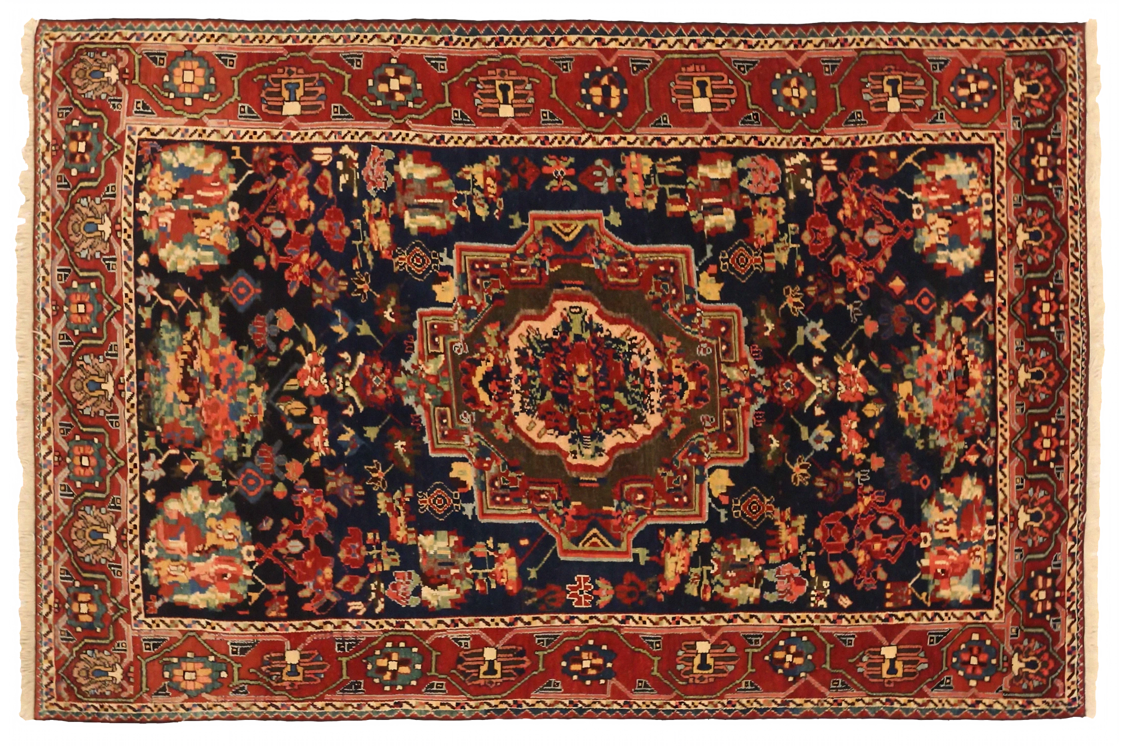 Antique Persian Bakhtiar Traditional Rug 75089