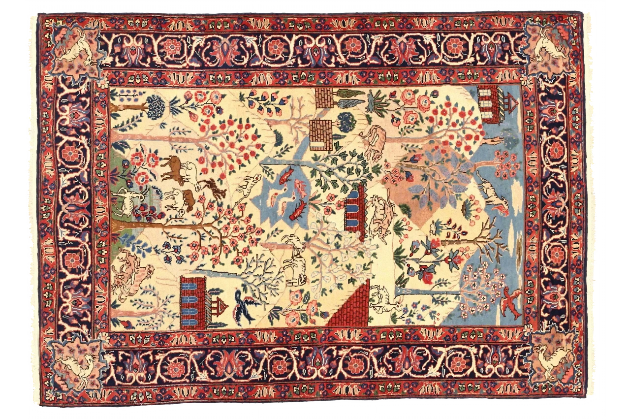Antique Persian Tabriz Traditional Rug 75094