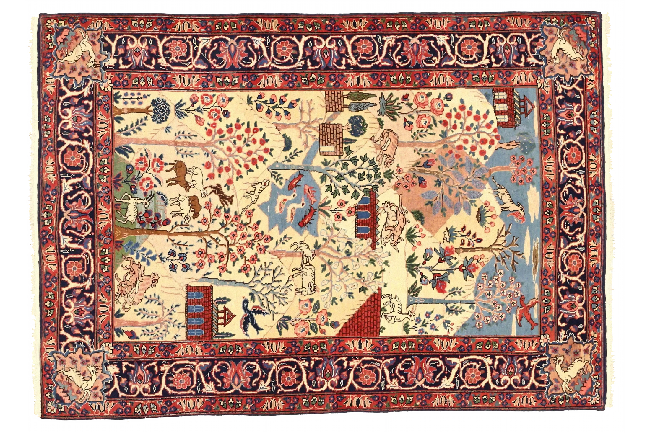 Antique Persian Tabriz Traditional Rug 75094