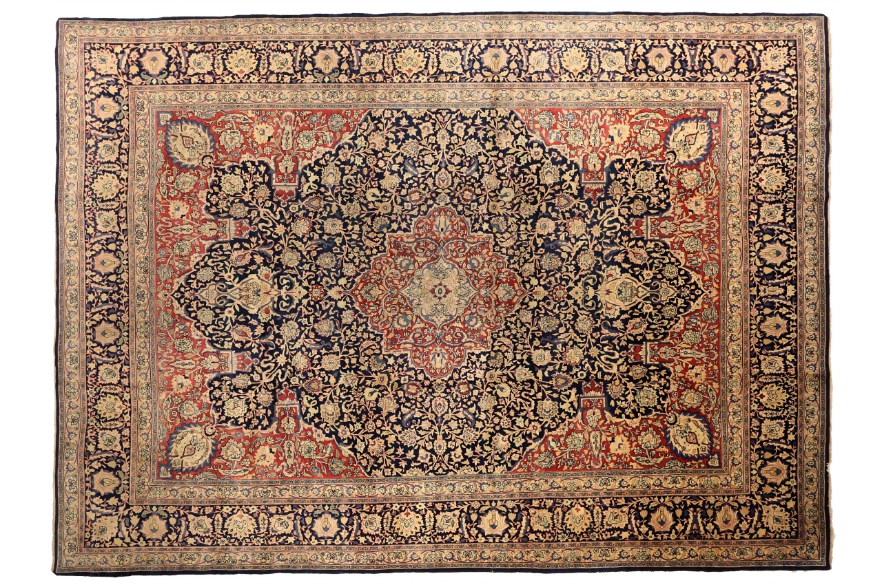 Antique Persian Mashad Traditional Rug 75127