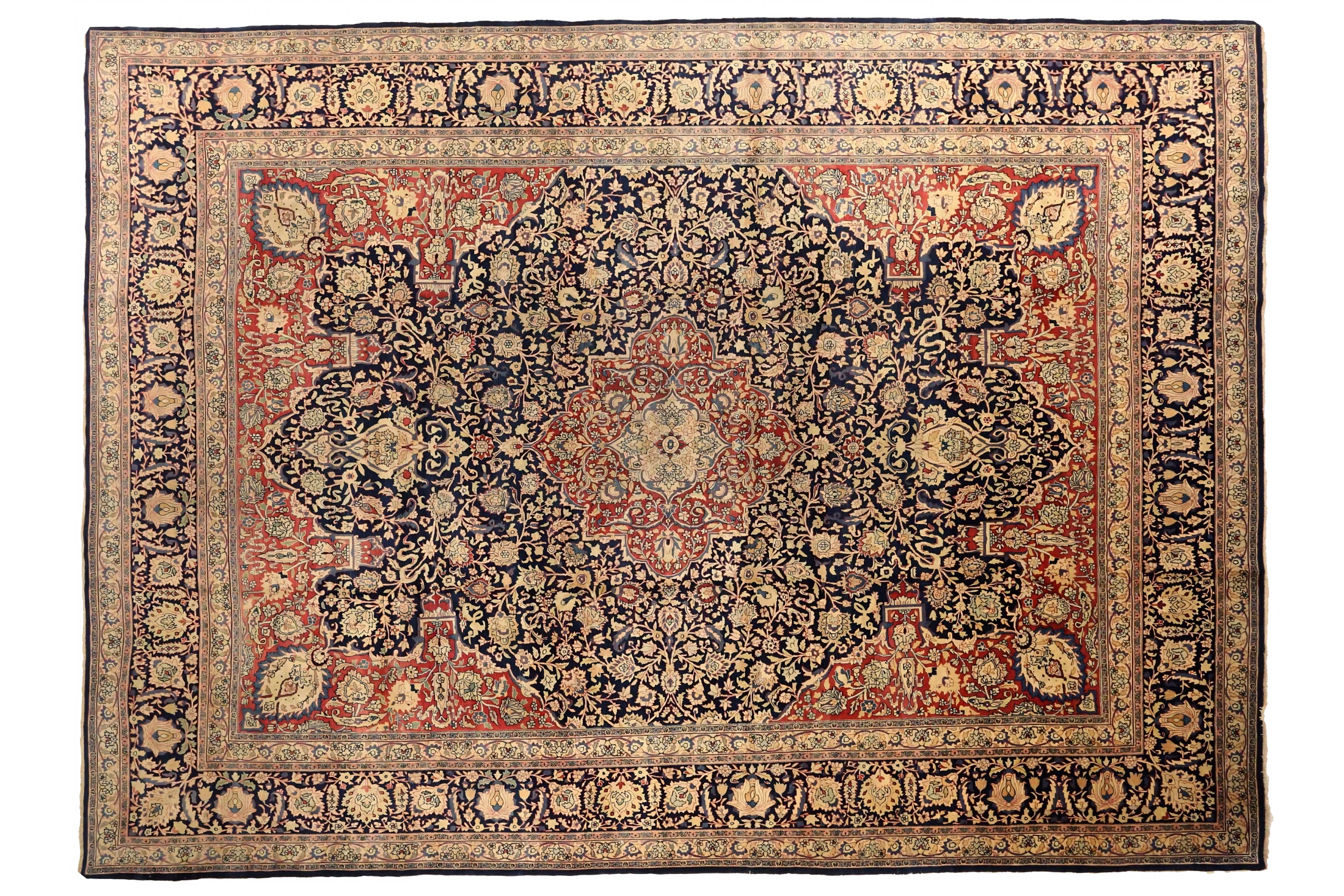 Antique Persian Mashad Traditional Rug 75127