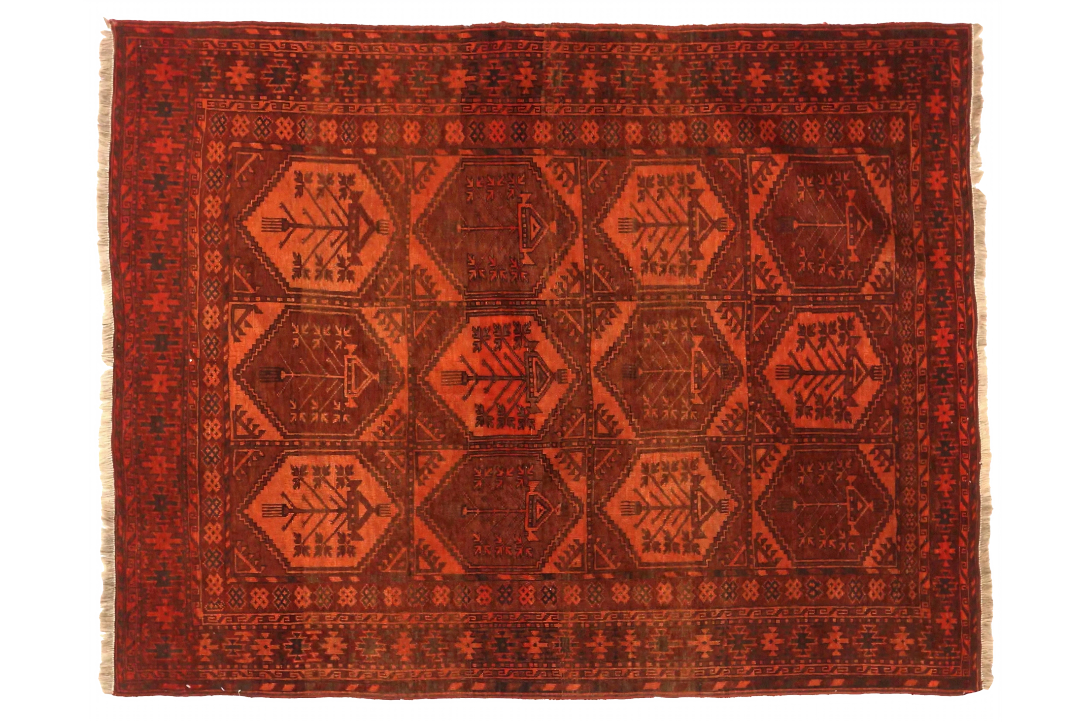 Antique Afghanistan Afghan Tribal Rug 75181
