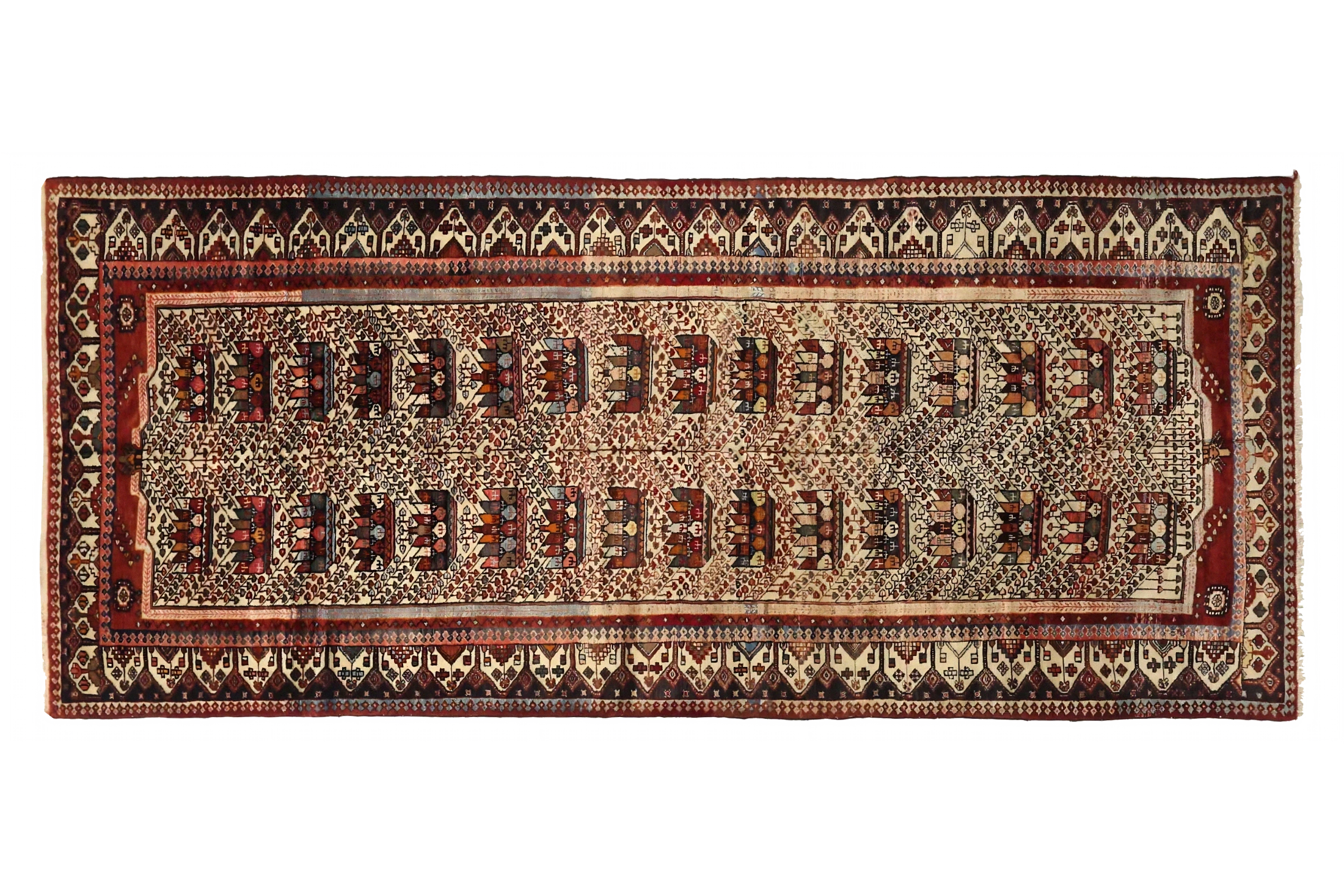 Antique Persian Saveh Traditional Rug 75199