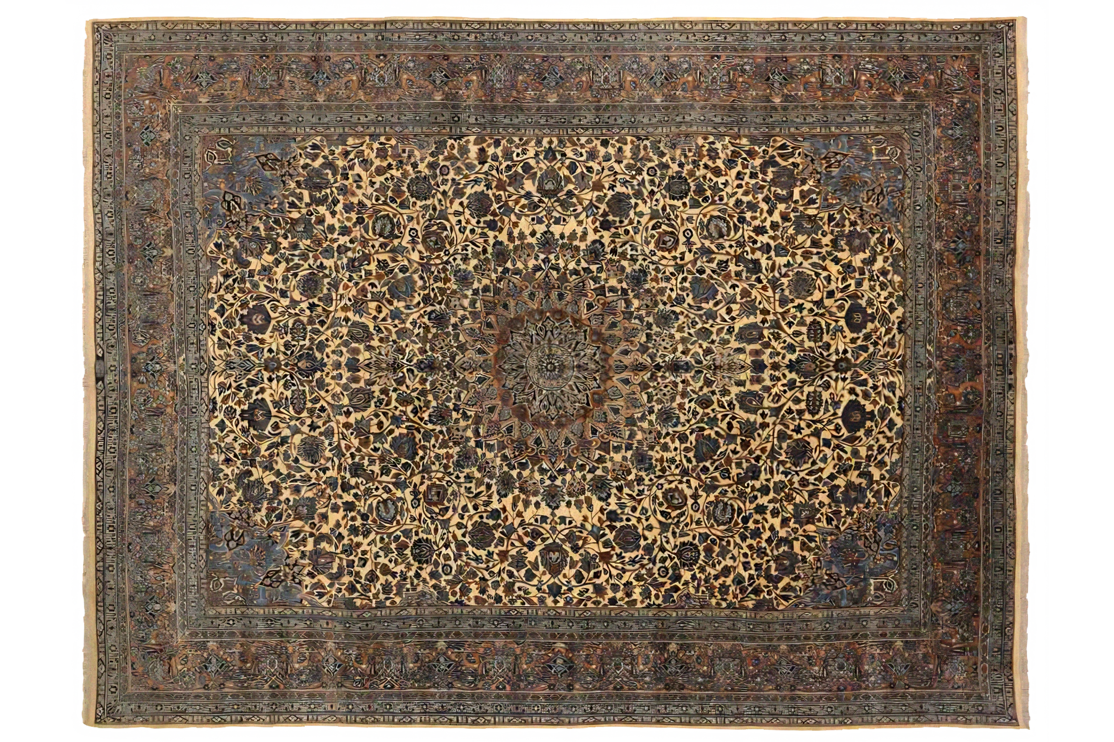Antique Persian Kerman Traditional Rug 75228