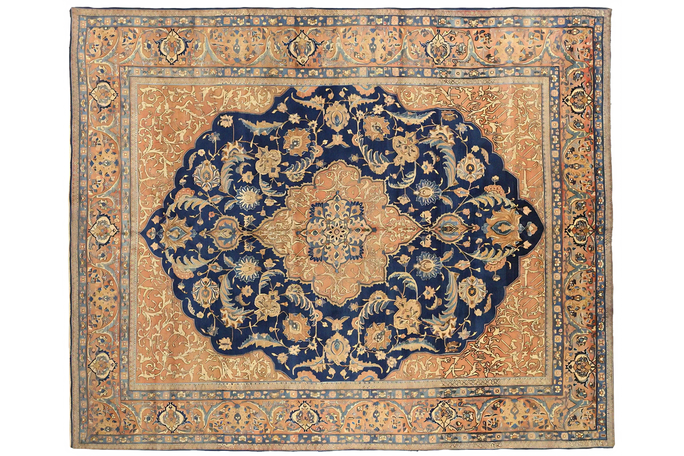 Antique Persian Tabriz Traditional Rug 75236
