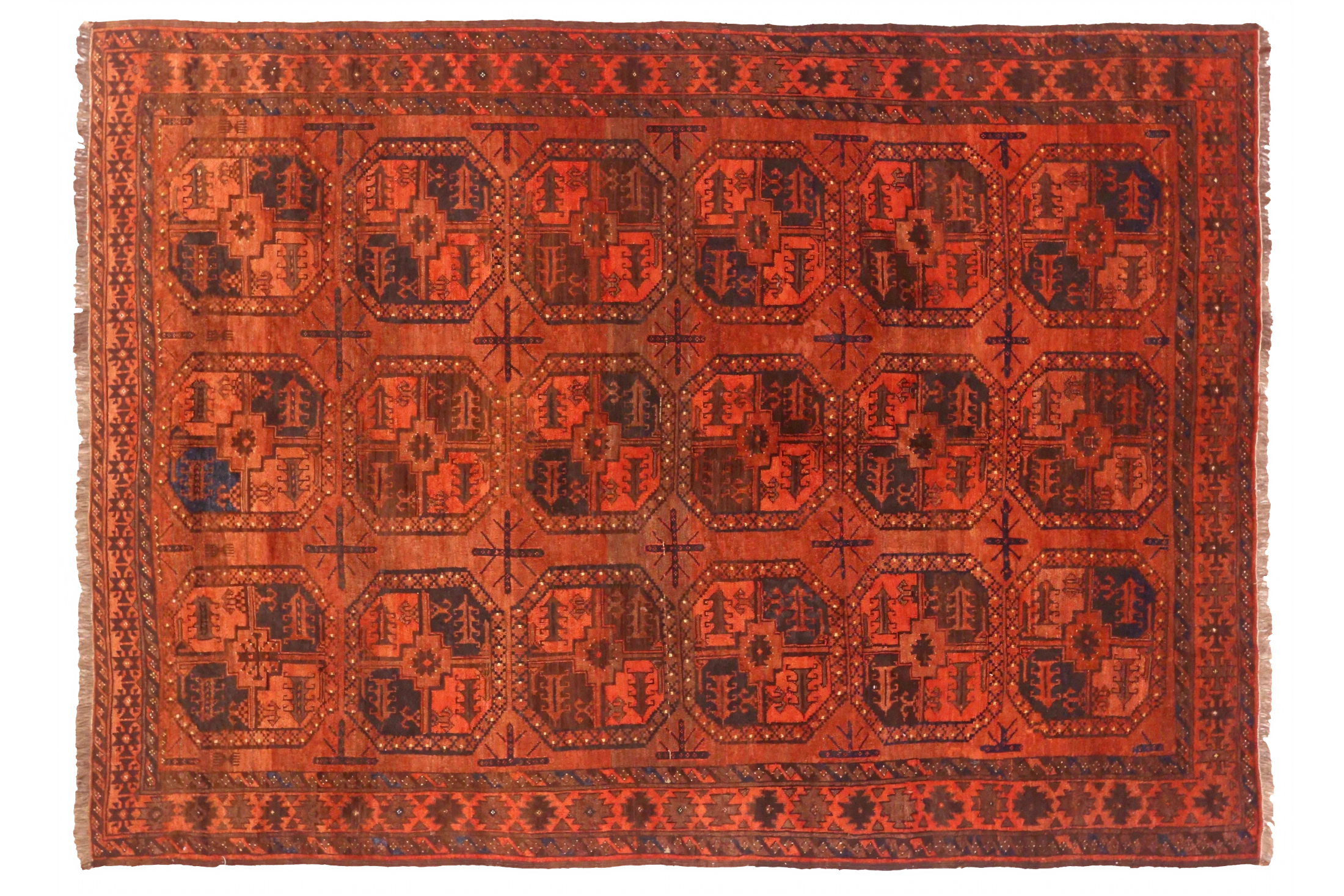 Antique Afghanistan Afghan Tribal Rug 75245