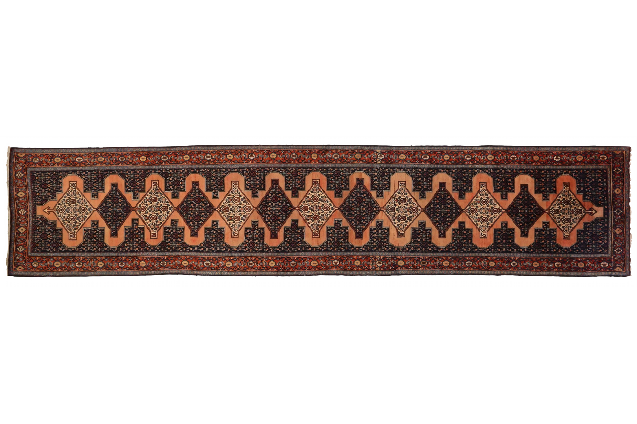 Antique Persian Senneh Kermanshah Traditional Rug 75276