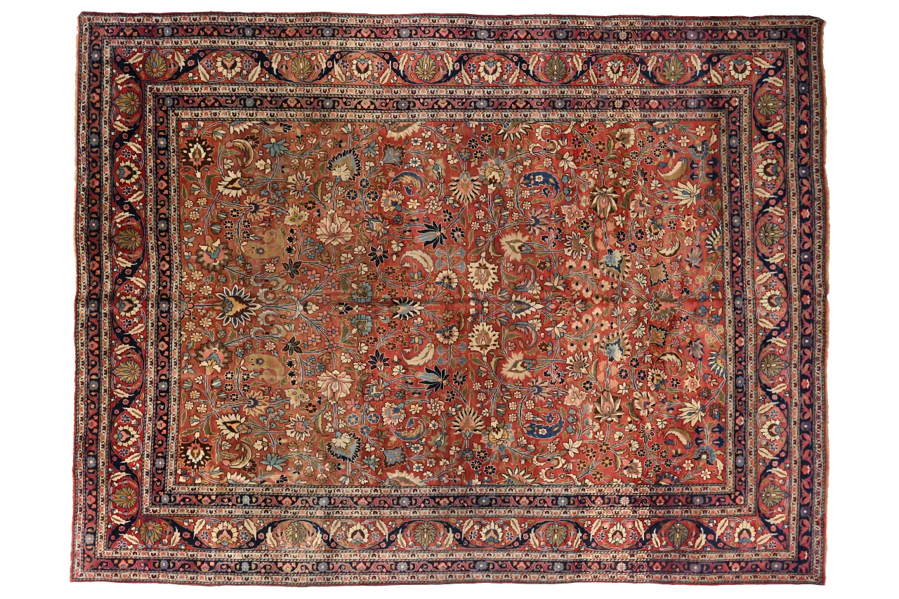 Antique Persian Mashad Traditional Rug 75278