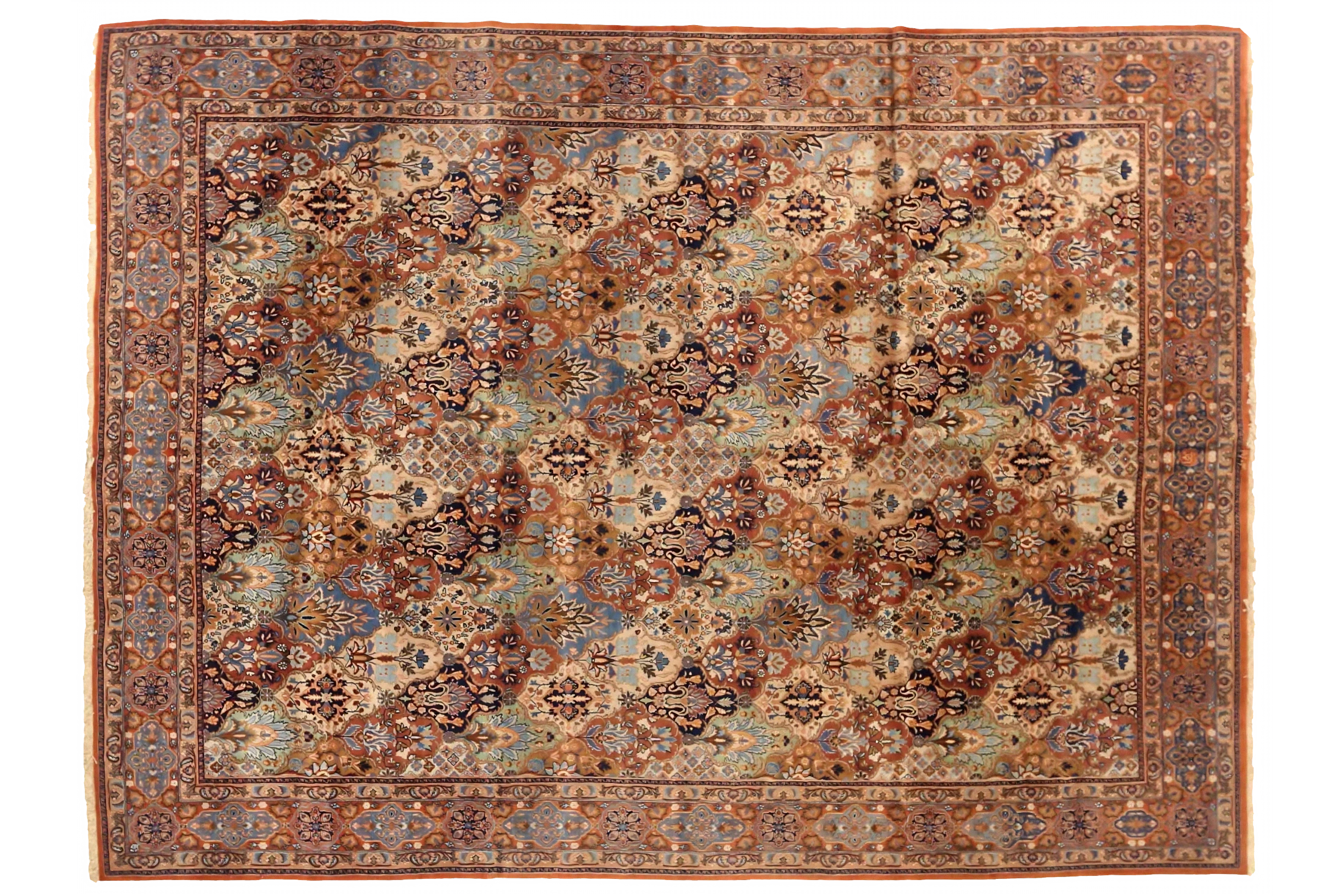 Antique Persian Mashad Traditional Rug 75292