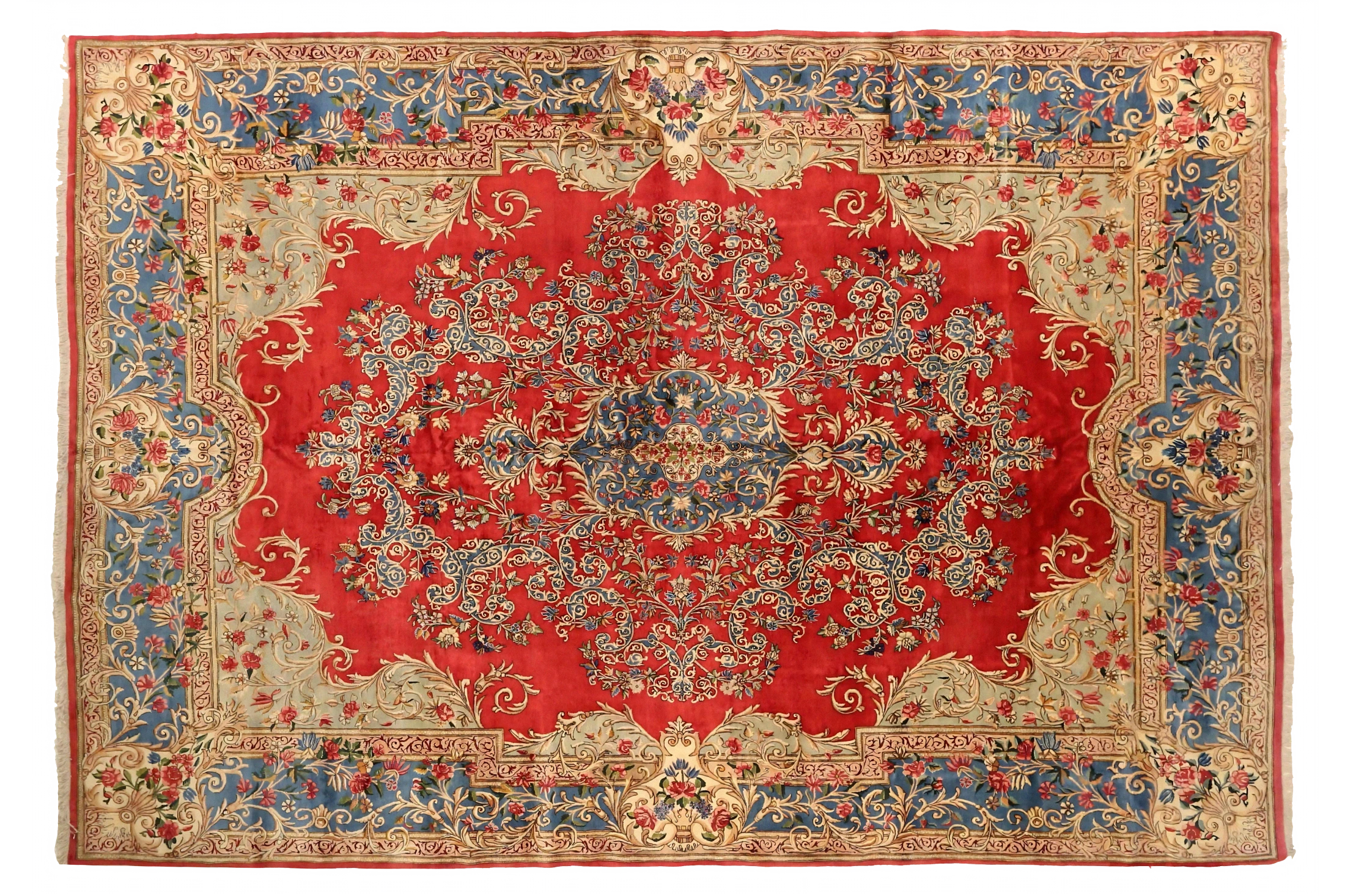 Antique Persian Kerman Traditional Rug 75296