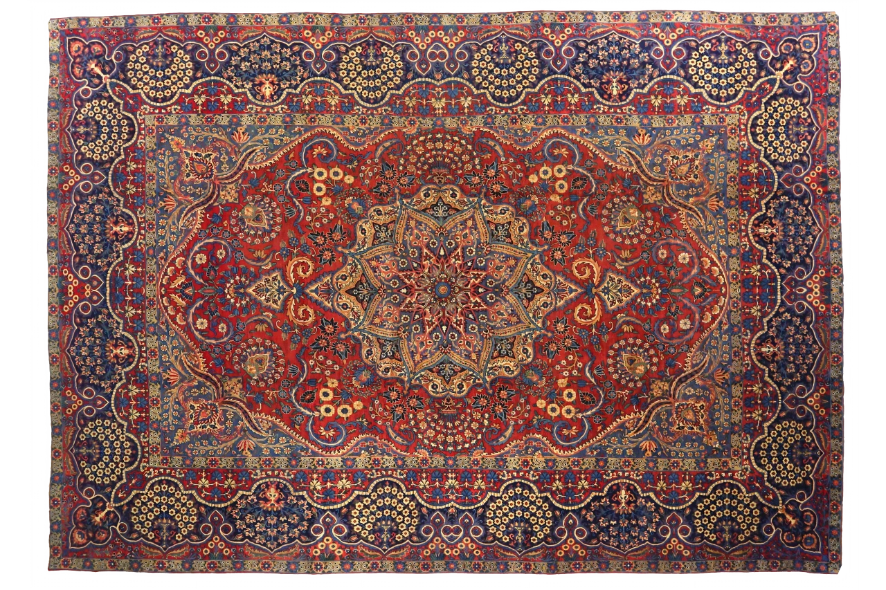 Antique Persian Yazd Traditional Rug 75352