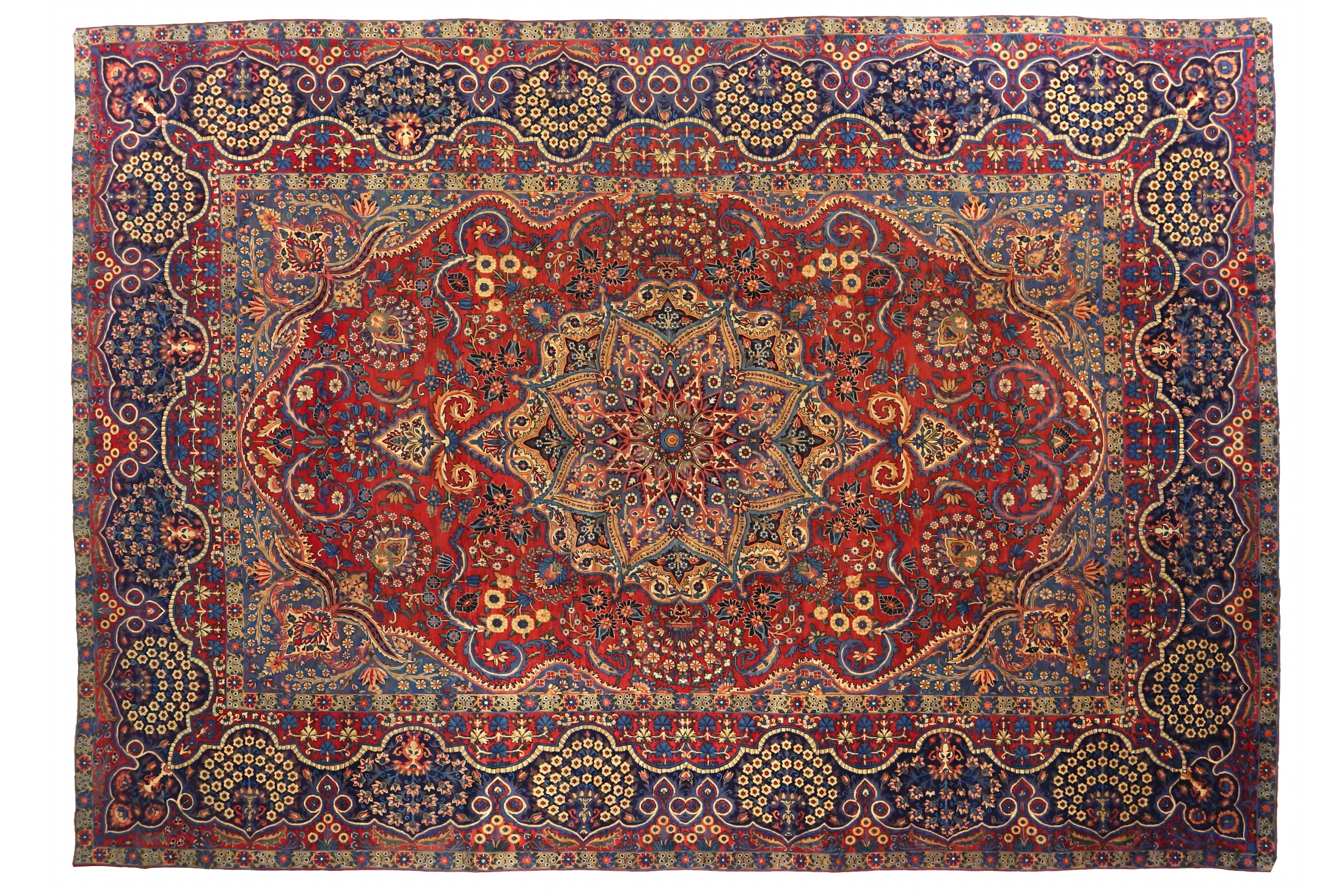 Antique Persian Yazd Traditional Rug 75352