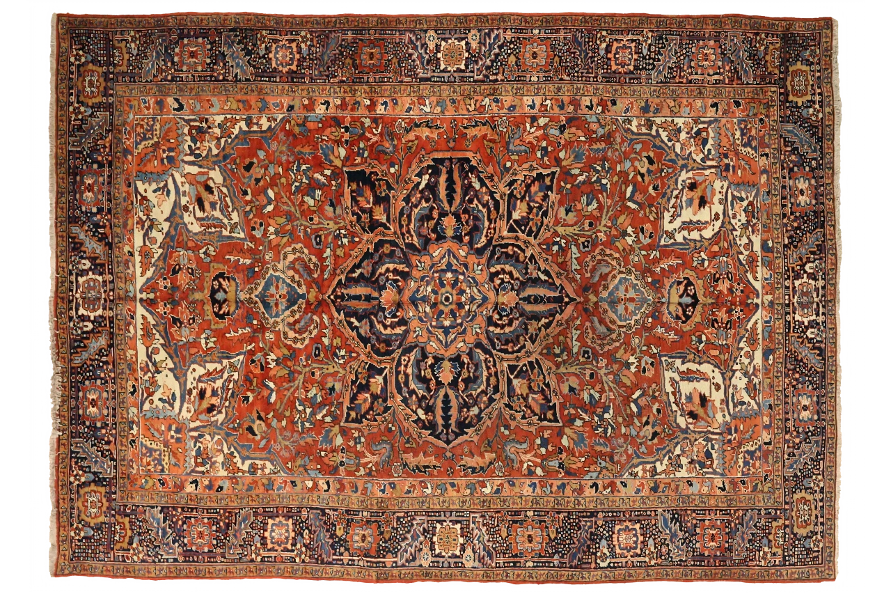 Antique Persian Heriz Traditional Rug 75359