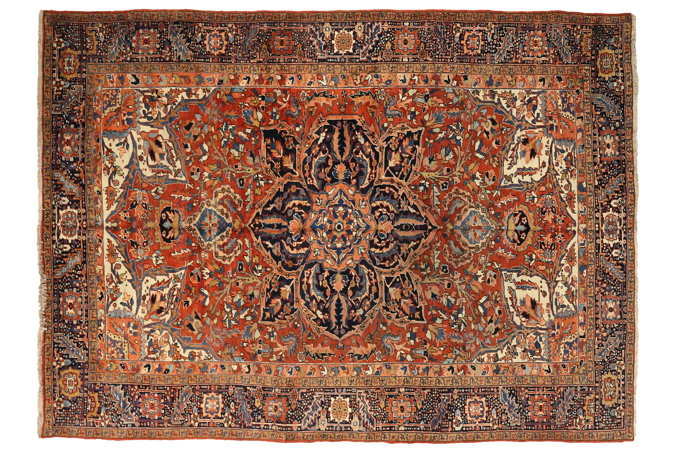 Antique Persian Heriz Traditional Rug 75359