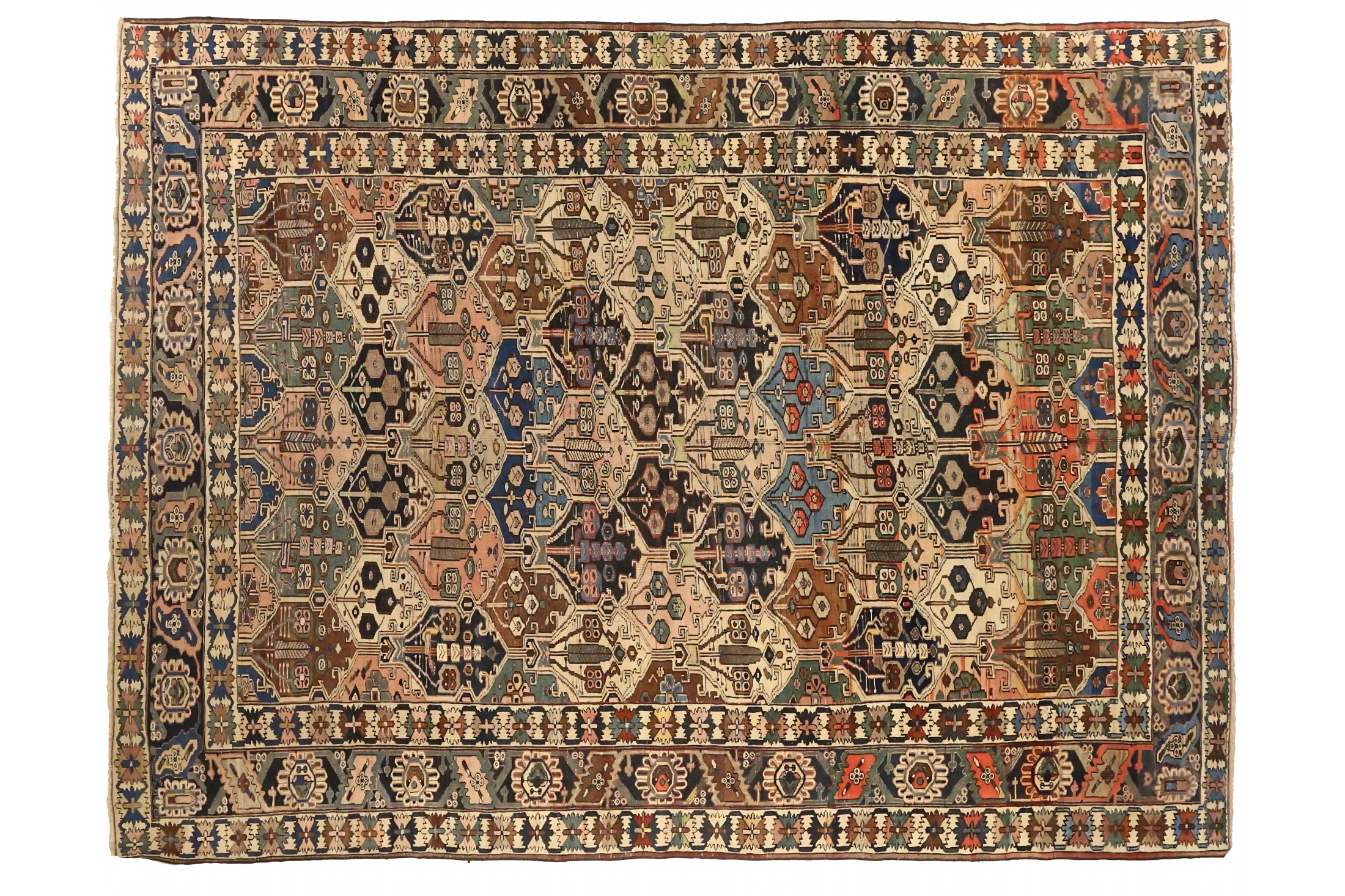 Antique Persian Bakhtiar Traditional Rug 75367