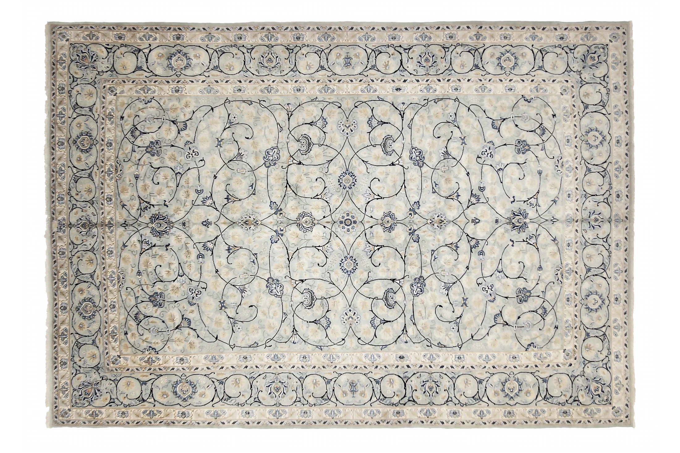 Antique Persian Kashan Traditional Rug 75392