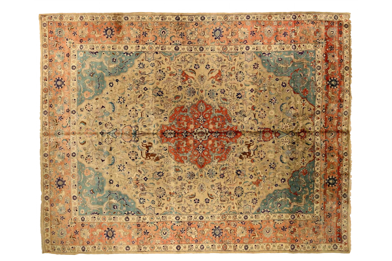 Antique Persian Tabriz Traditional Rug 75409