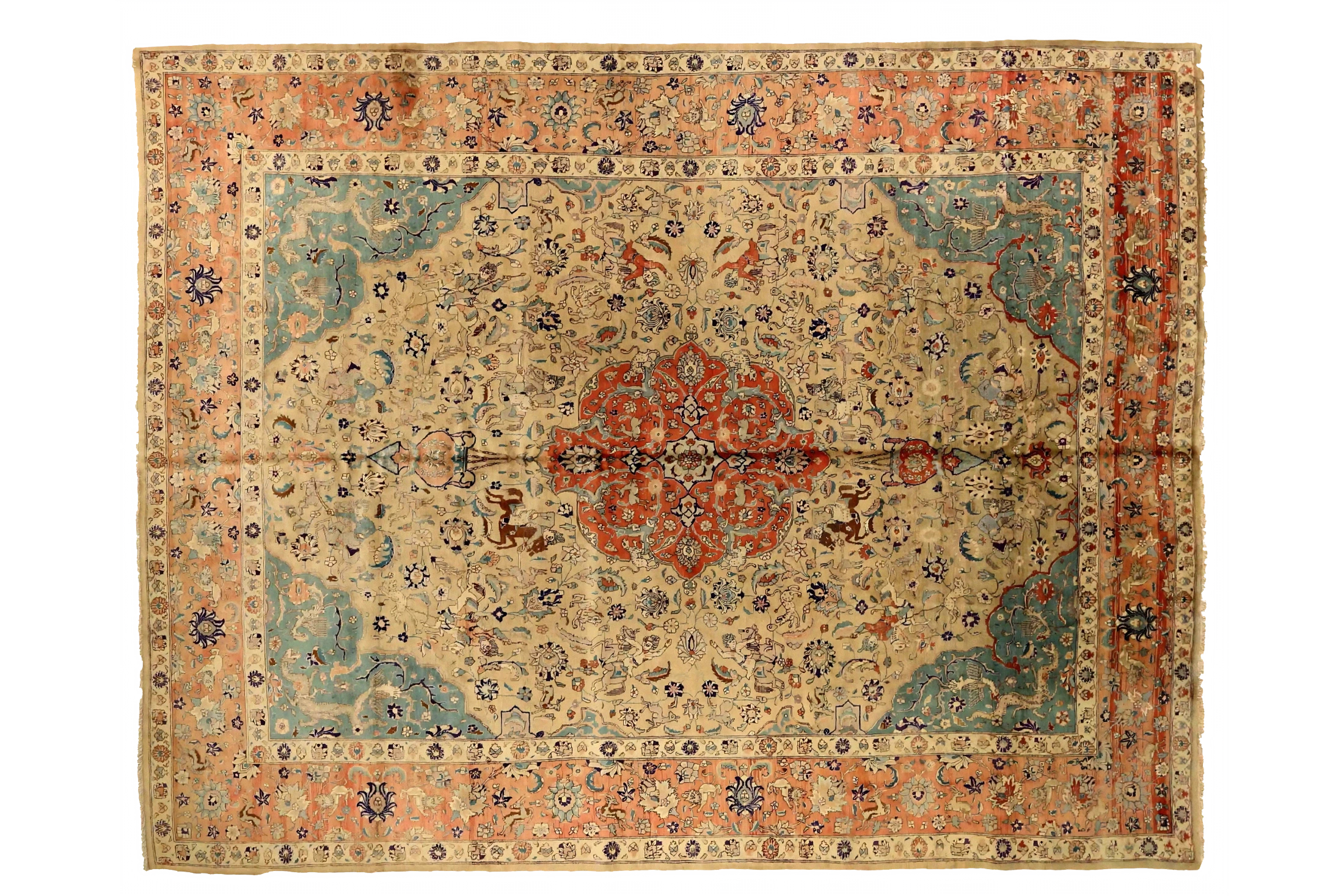 Antique Persian Tabriz Traditional Rug 75409