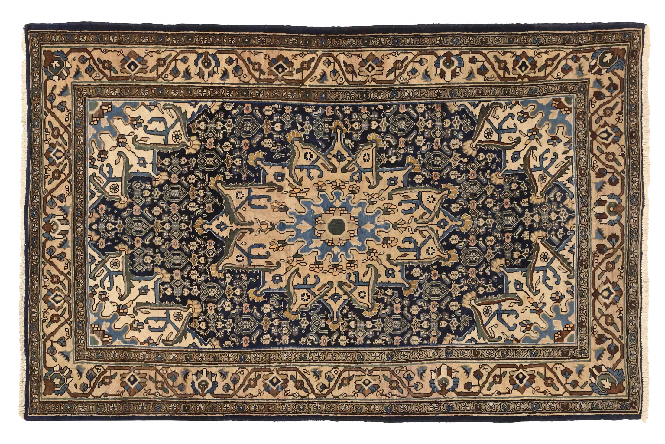 Antique Persian Farahan Traditional Rug 75423