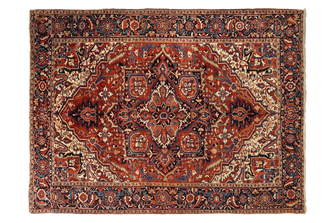 Antique Persian Heriz Traditional Rug 75461
