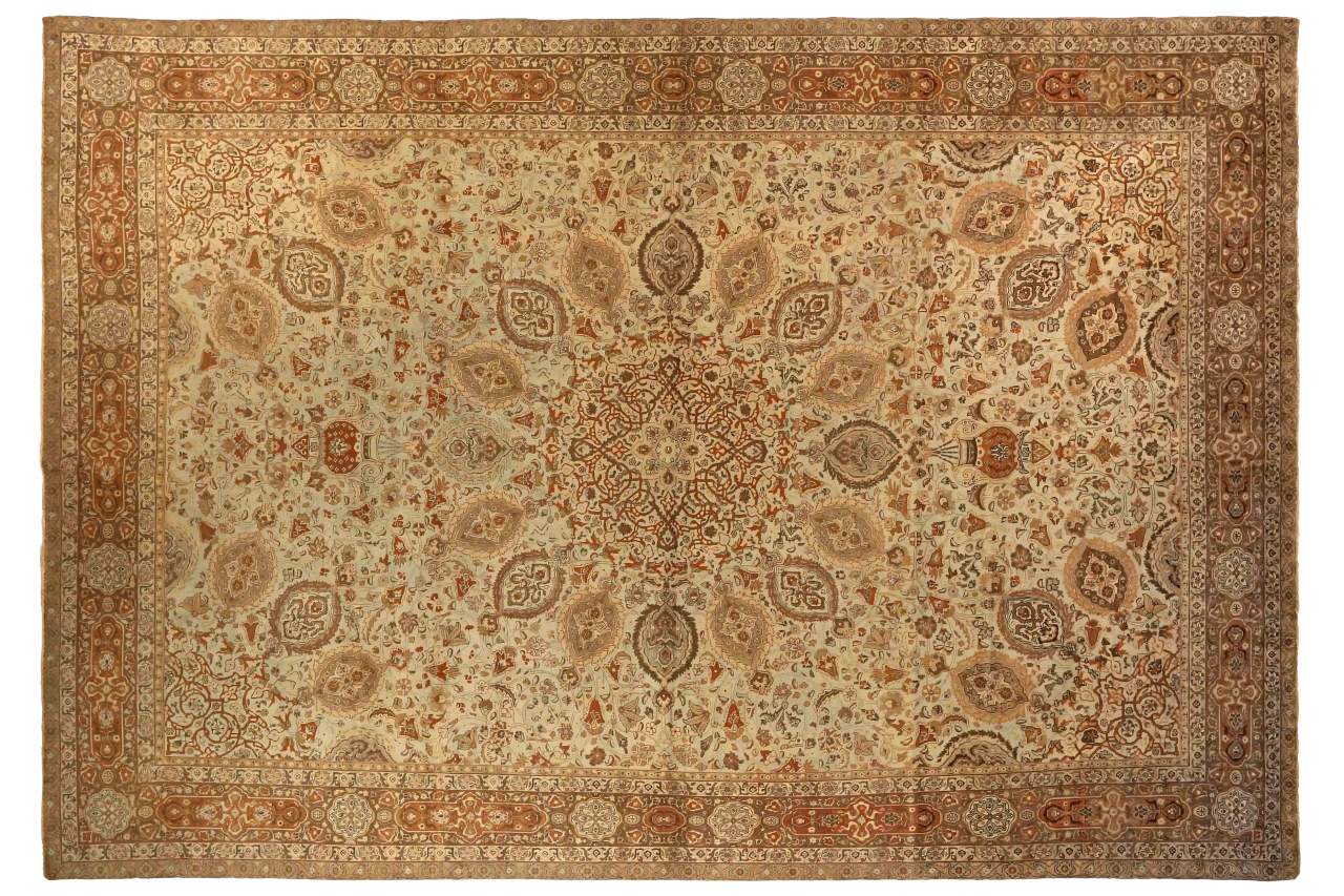 Antique Persian Tabriz Traditional Rug 75488