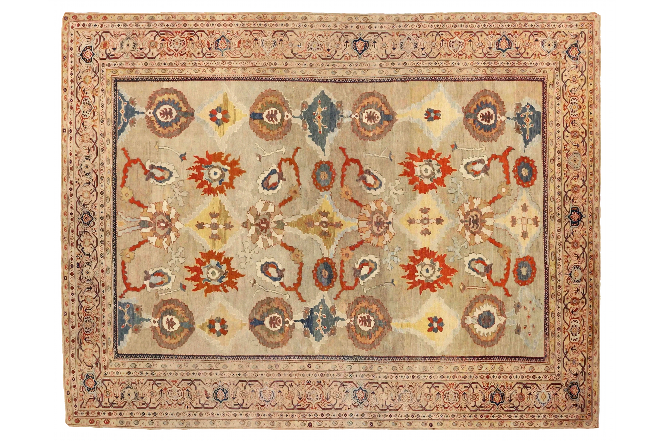 Antique Persian Meshkabad Transitional Rug 75489