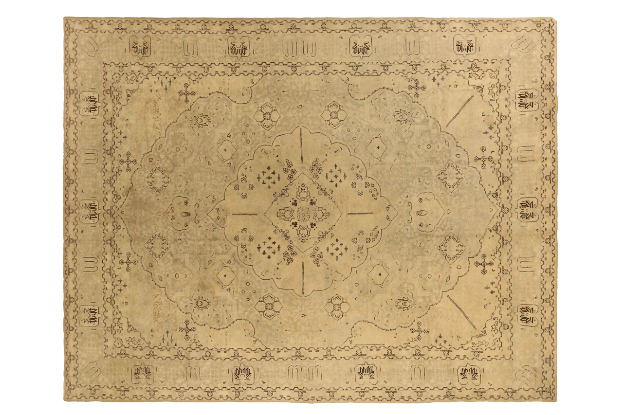 Antique Persian Tabriz Transitional Rug 75501