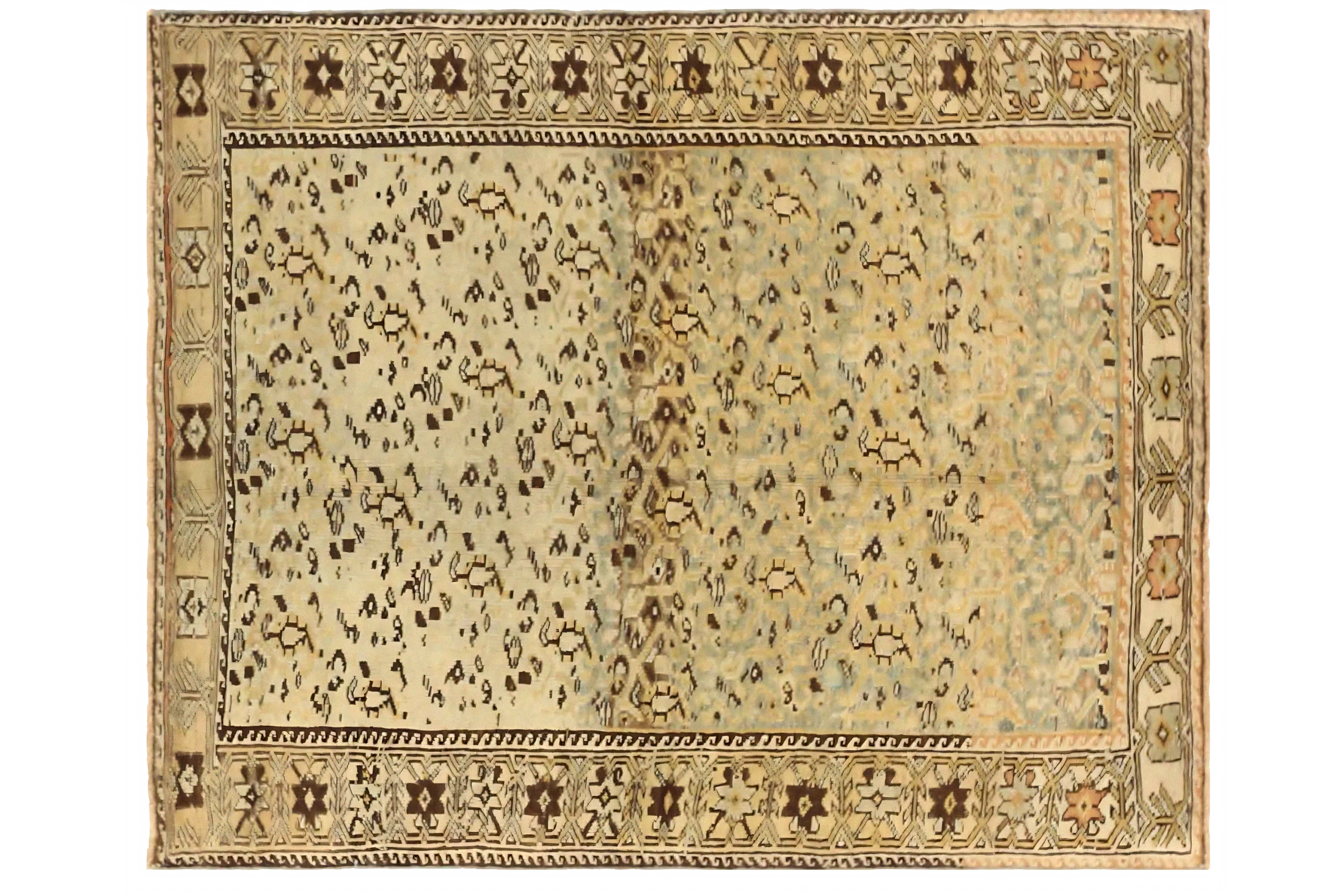 Antique Persian Bakhtiar Transitional Rug 75506