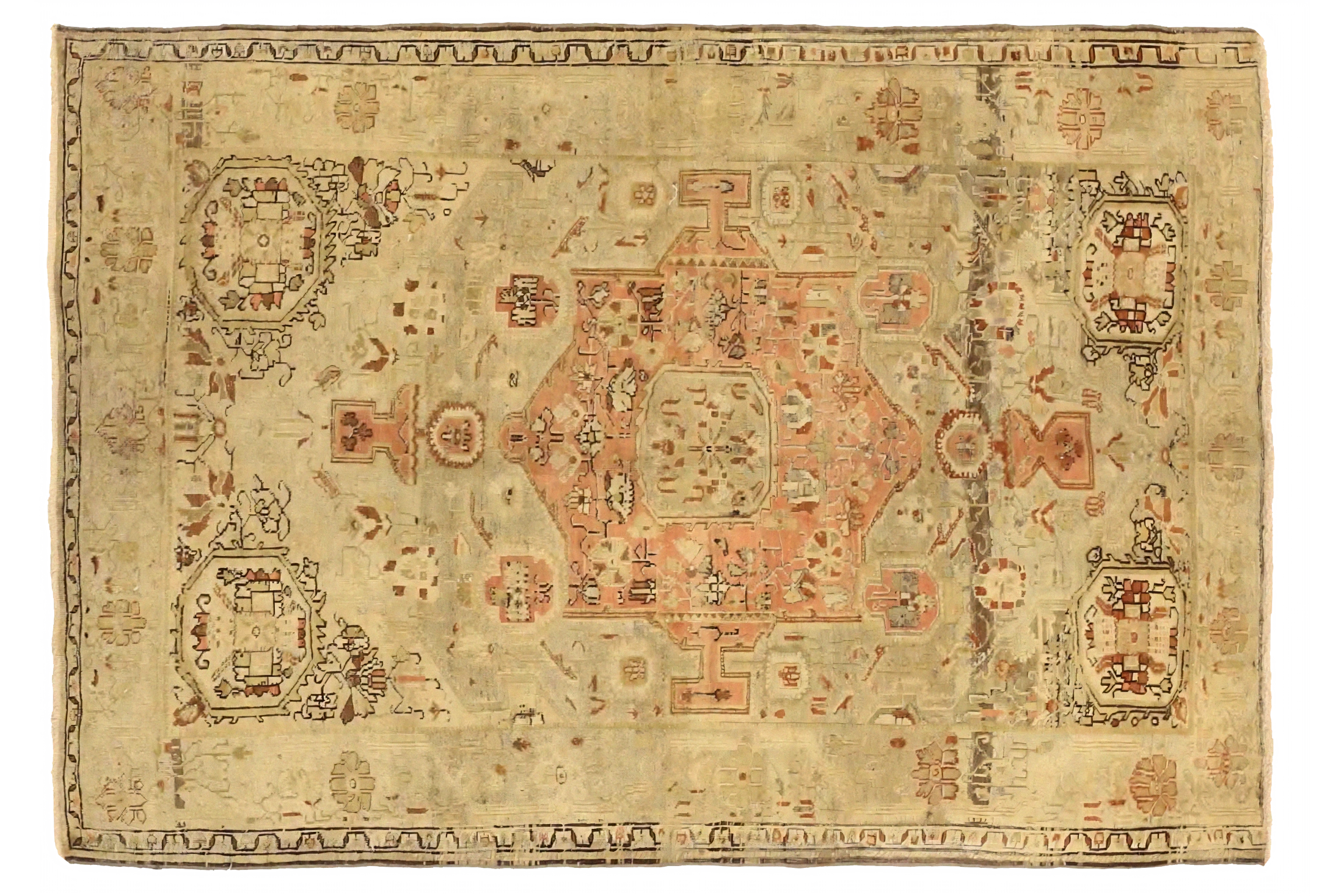 Antique Persian Farahan Transitional Rug 75510