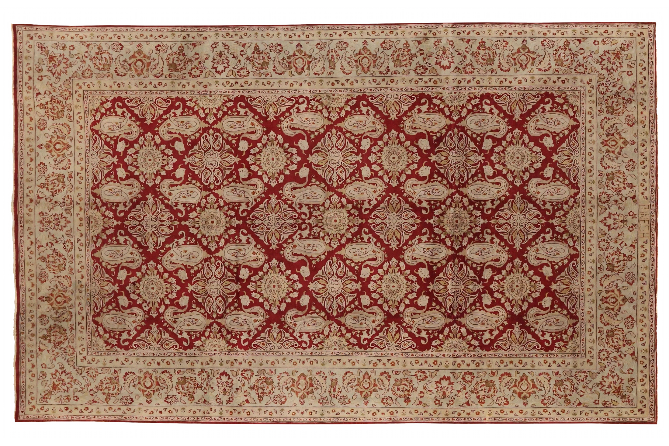 Antique Persian Yazd Traditional Rug 75572