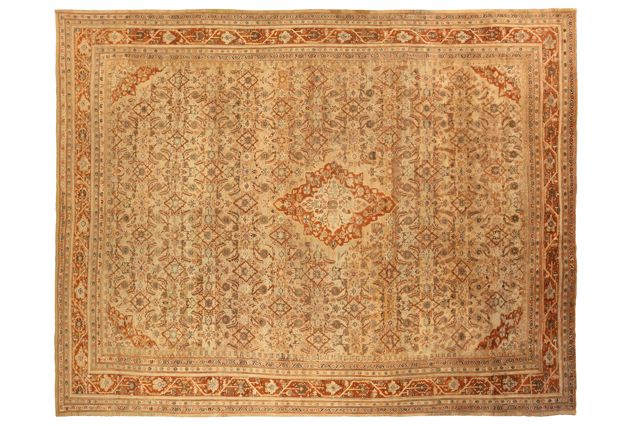 Antique Persian Mahal Traditional Rug 75577
