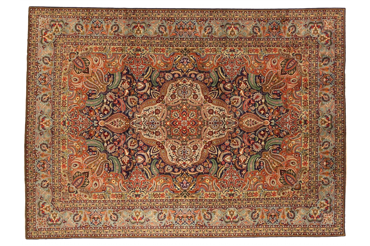 Antique Persian Tabriz Traditional Rug 75580