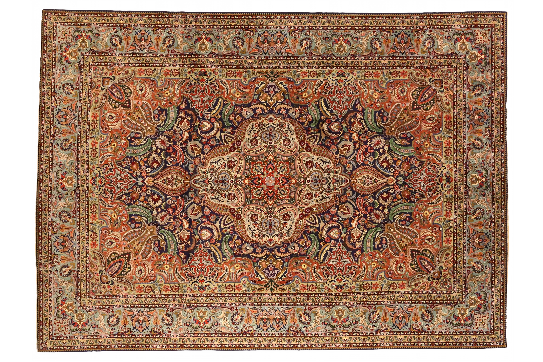 Antique Persian Tabriz Traditional Rug 75580