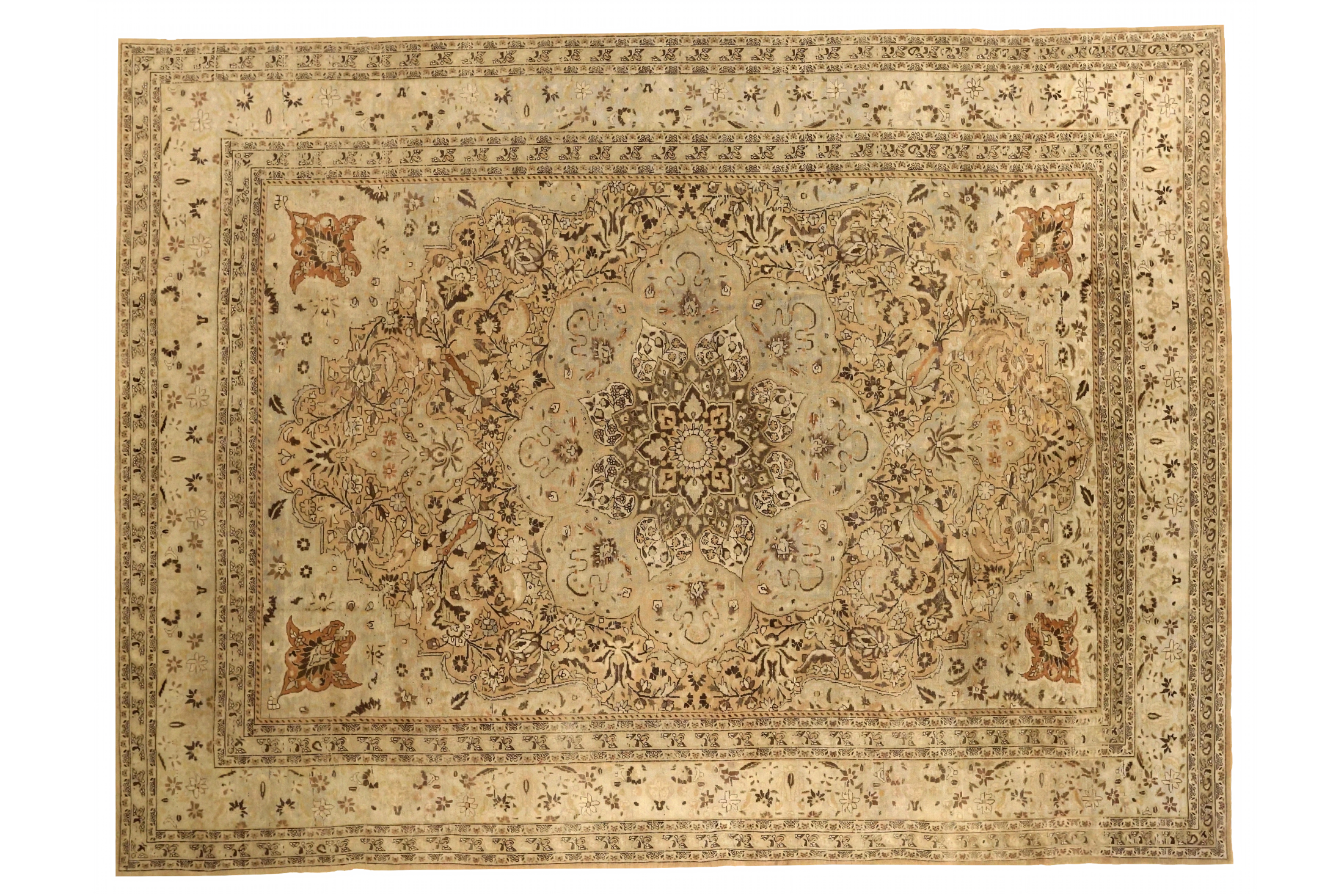 Antique Persian Mashad Traditional Rug 75585