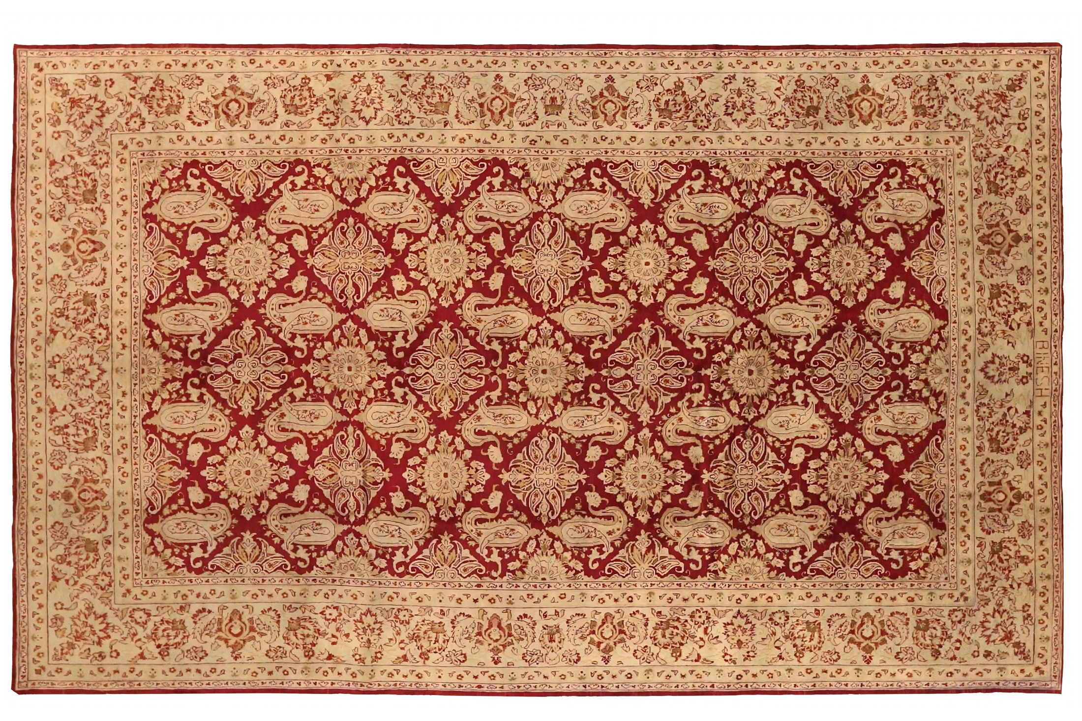 Antique Persian Yazd Traditional Rug 75592