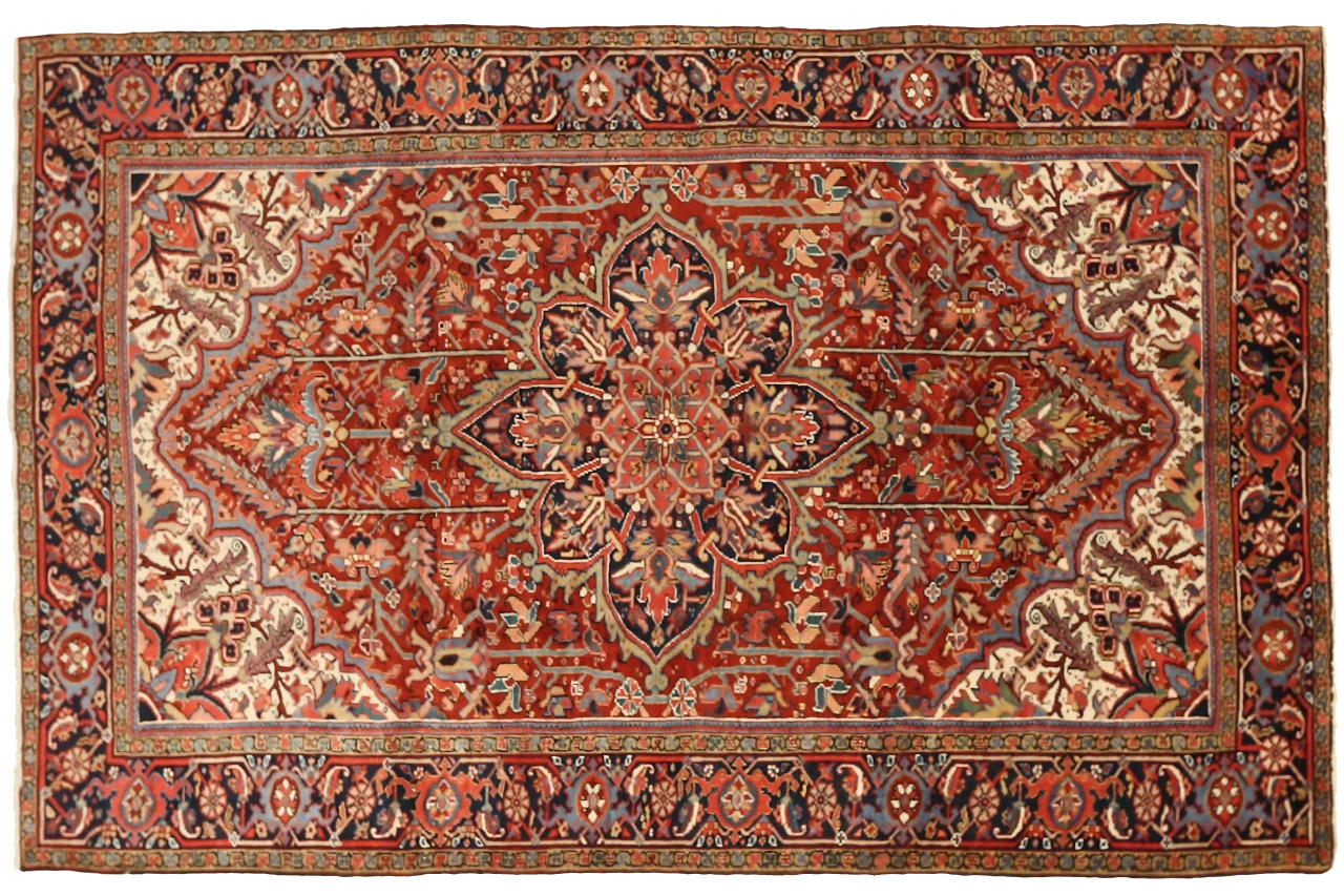 Antique Persian Heriz Traditional Rug 75602