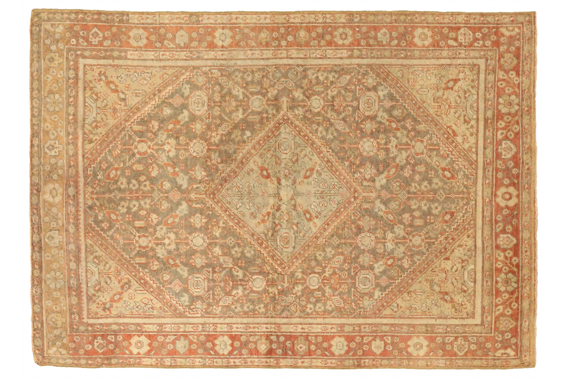 Antique Persian Meshkabad Traditional Rug 75632