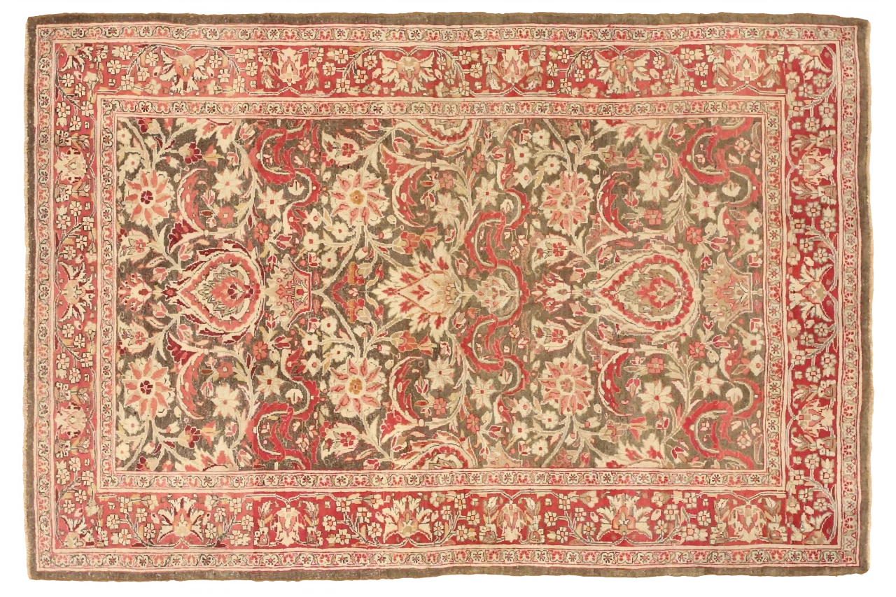 Antique Persian Mashad Traditional Rug 75634