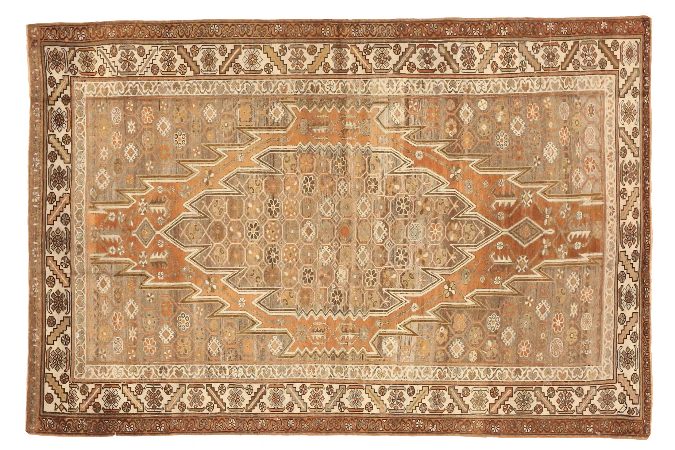 Antique Persian Saveh Traditional Rug 75642