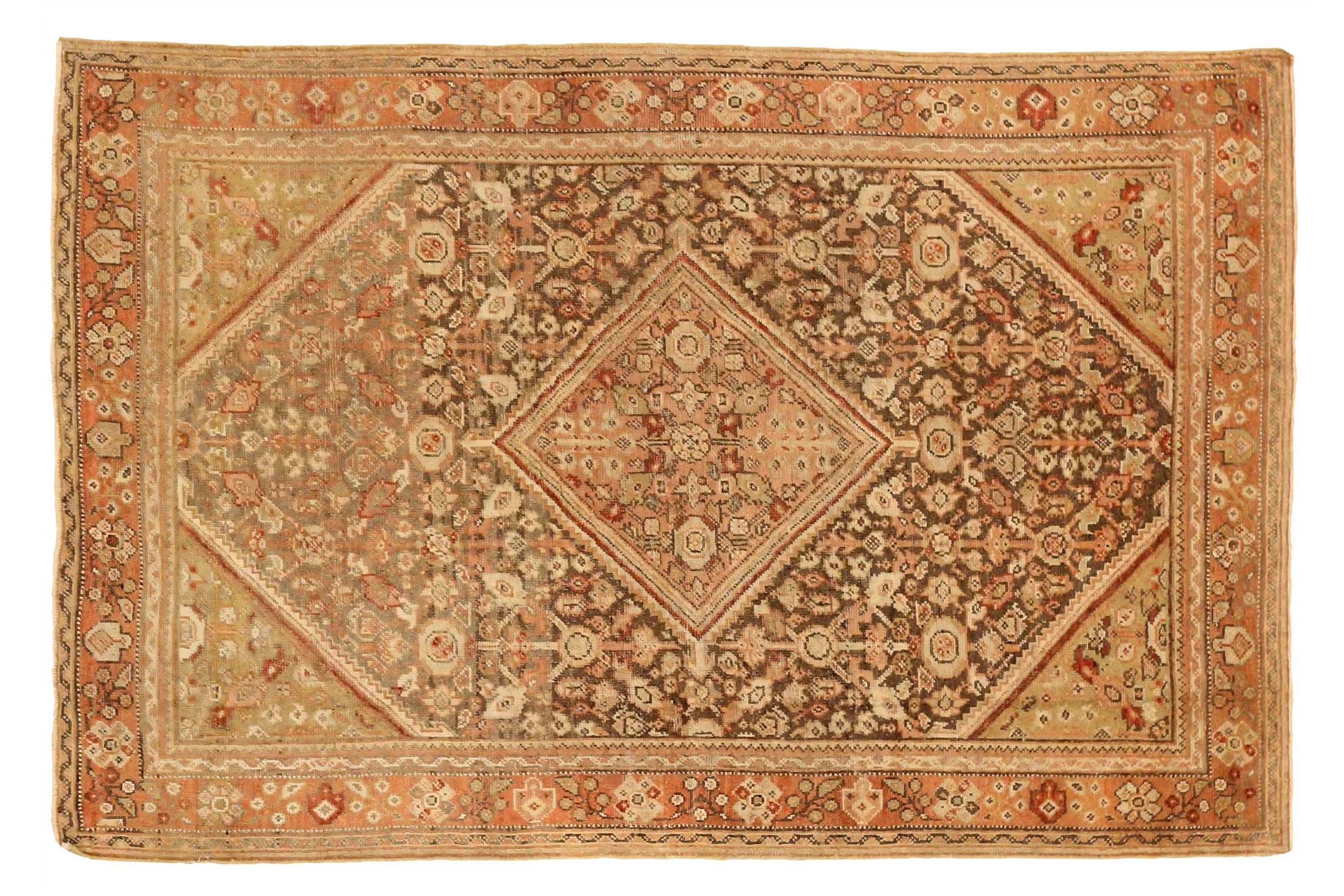 Antique Persian Meshkabad Traditional Rug 75668