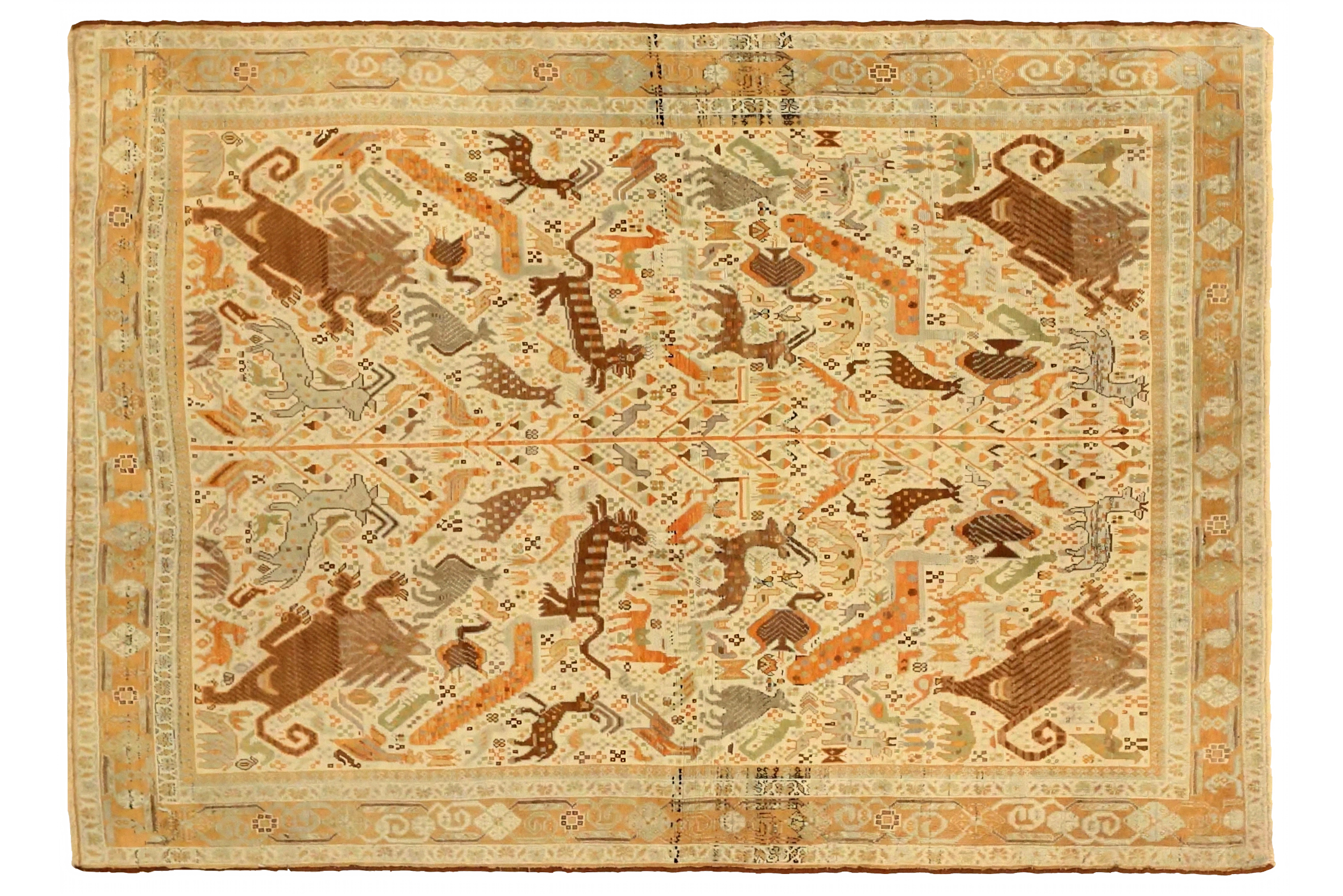 Antique Persian Malayer Traditional Rug 75675