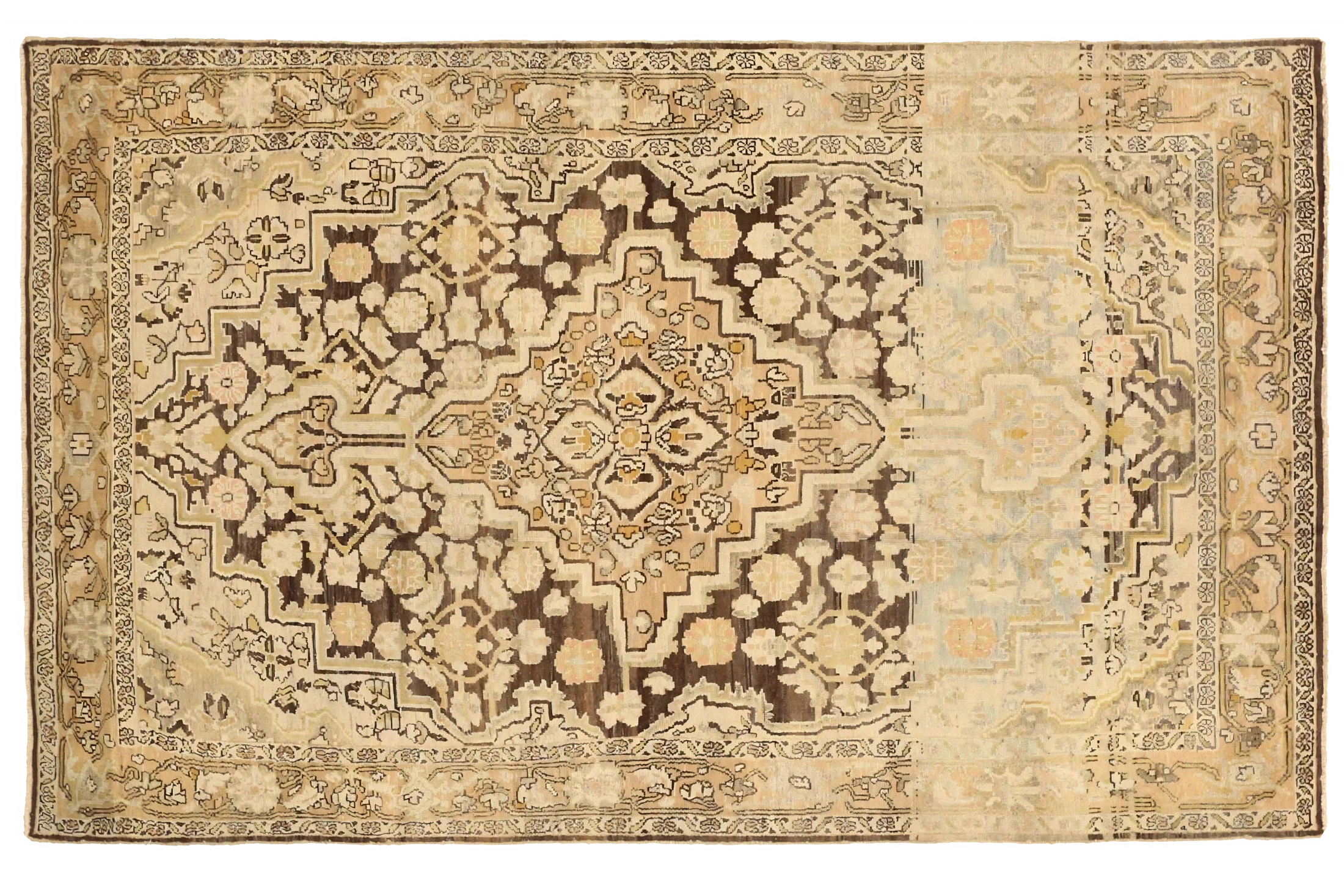 Antique Persian Hamadan Transitional Rug 75679