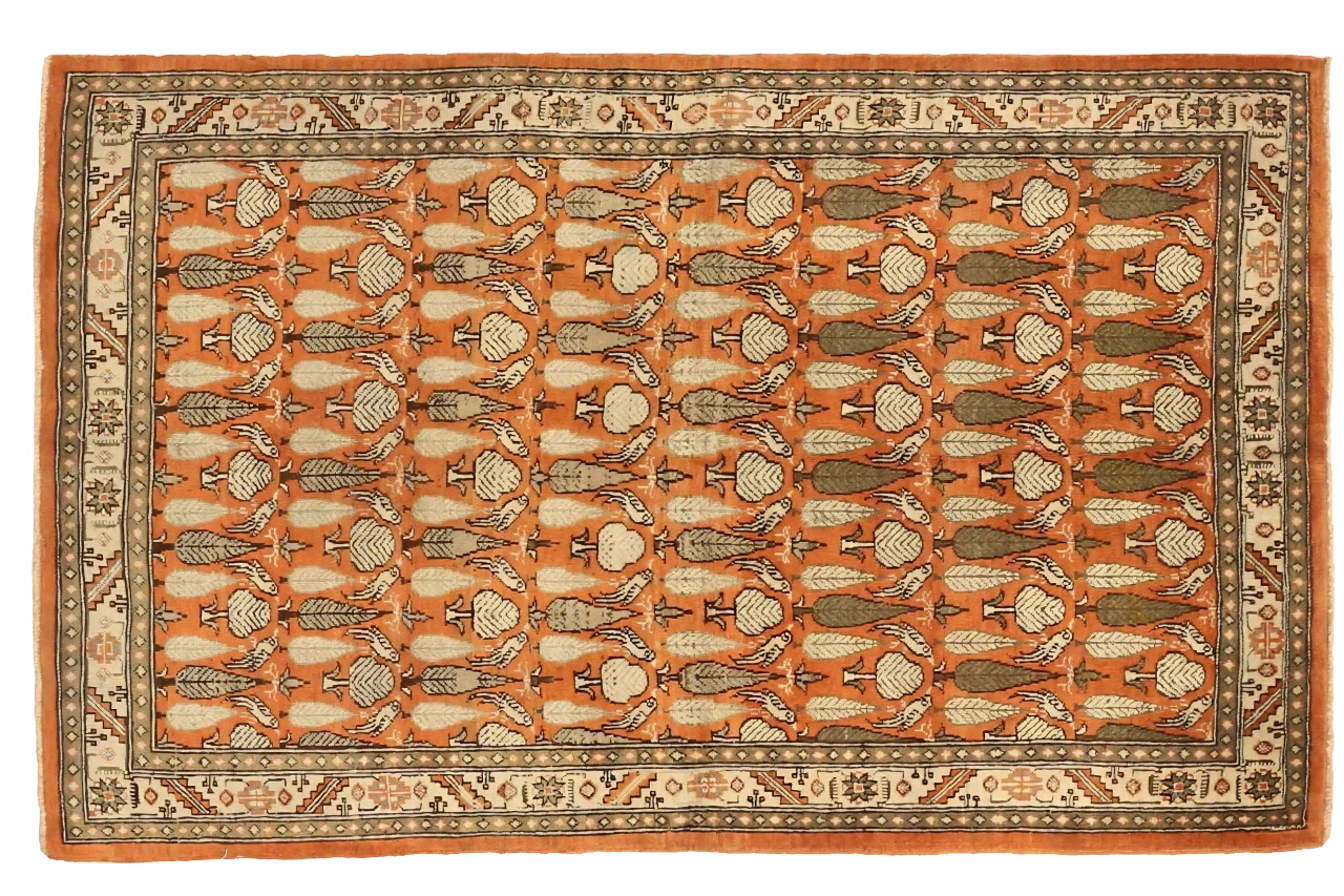 Antique Persian Qum Transitional Rug 75702