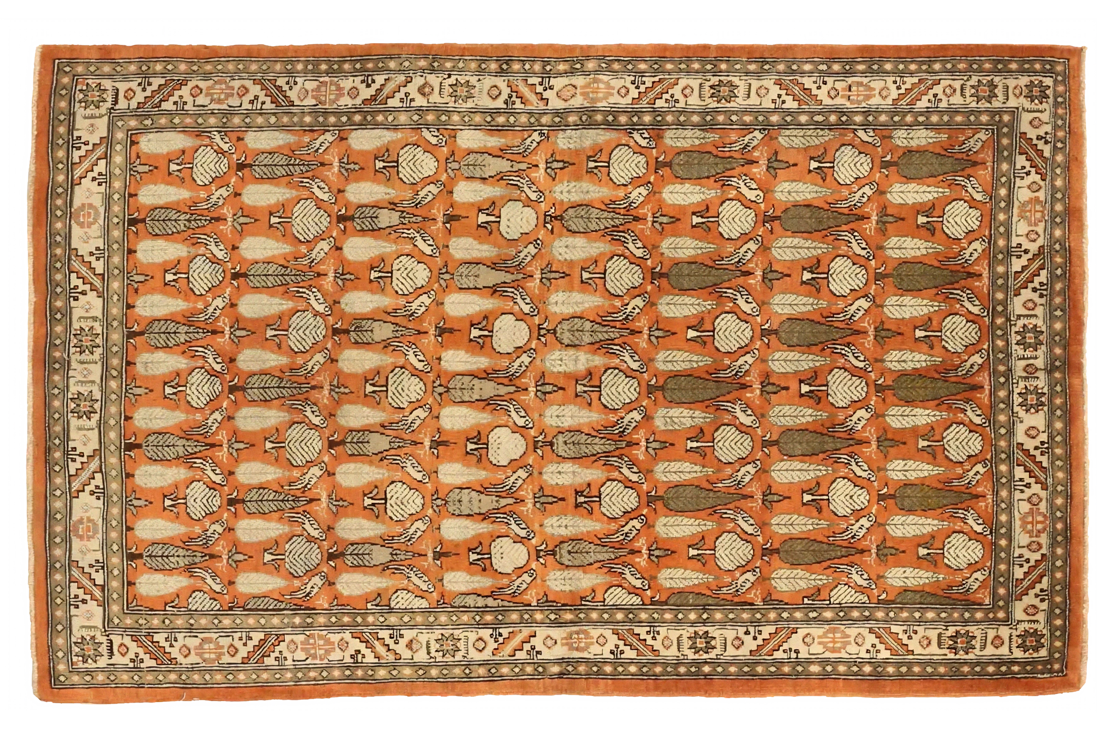 Antique Persian Qum Transitional Rug 75702