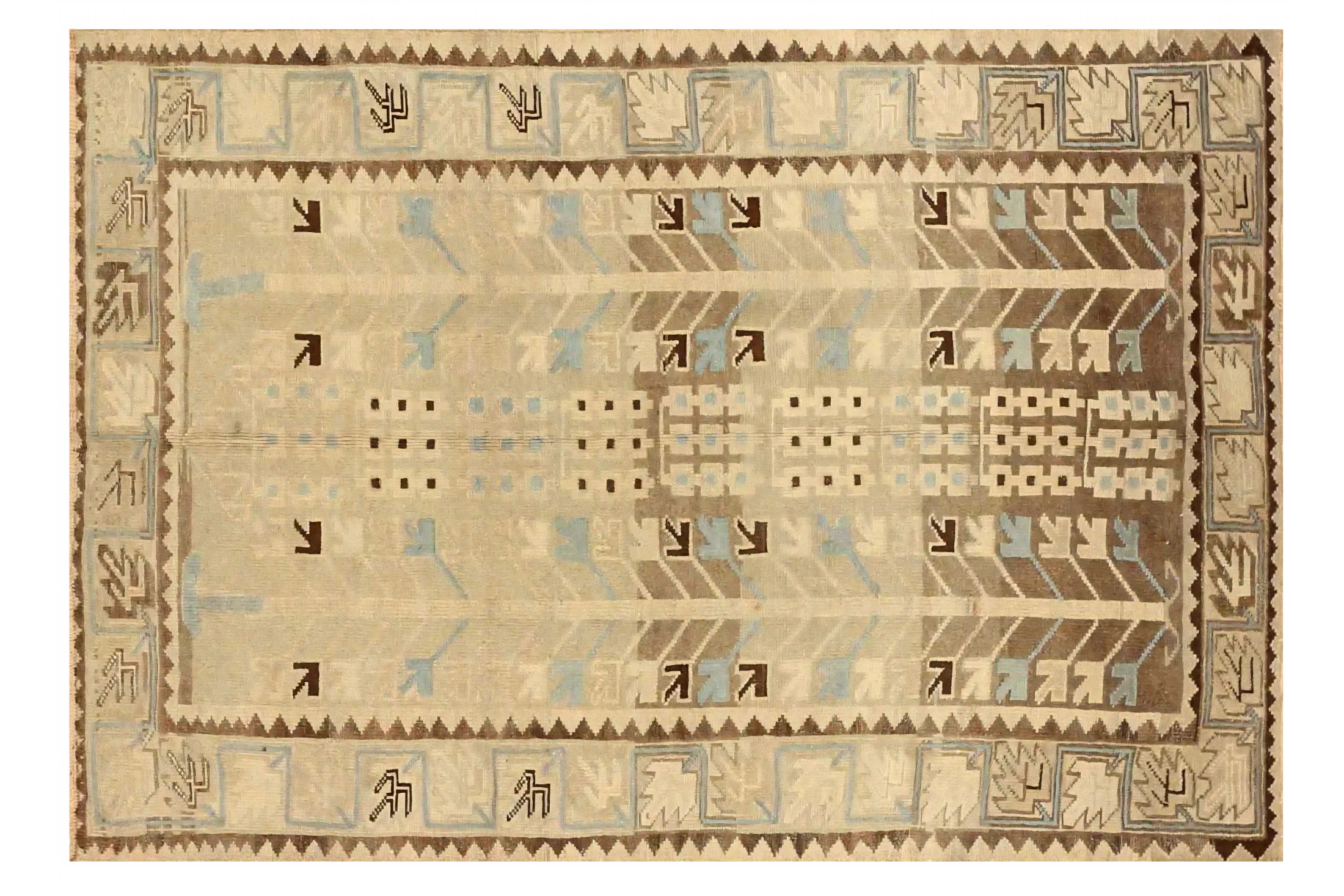 Antique Persian Saveh Transitional Rug 75717